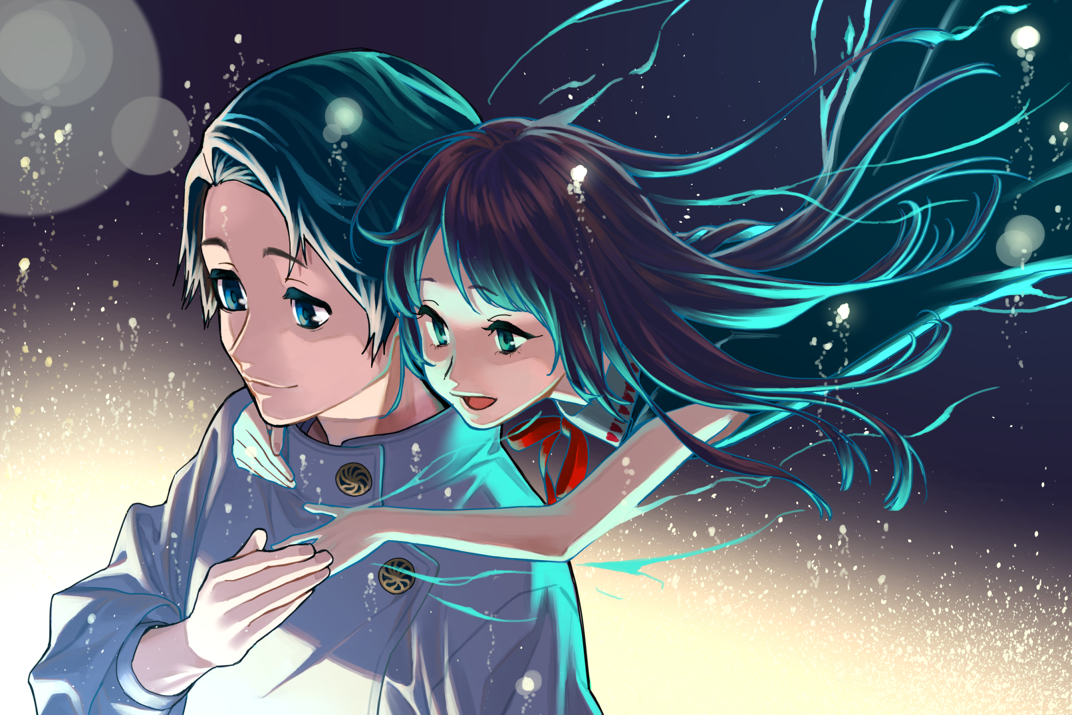 Download Long Hair School Uniform Erika Orimoto Blue Eyes Black Hair Yuta Okkotsu Anime Jujutsu Kaisen HD Wallpaper by まつぼっくり