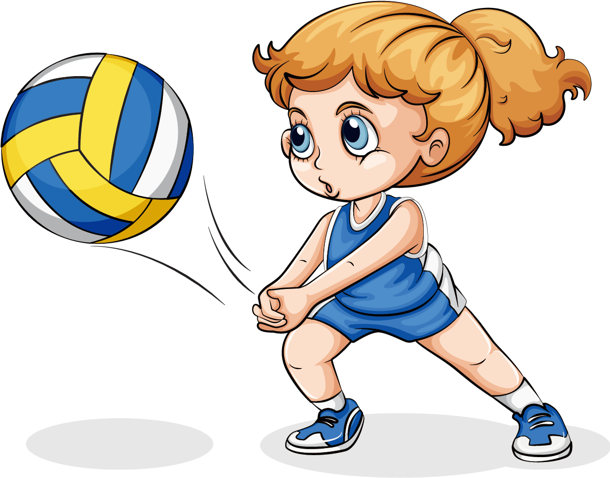 Download Animated Child Volleyball Player
