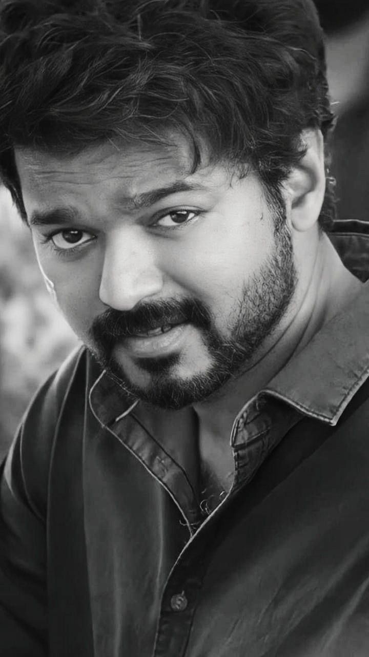Thalapathy Vijay Black and white image