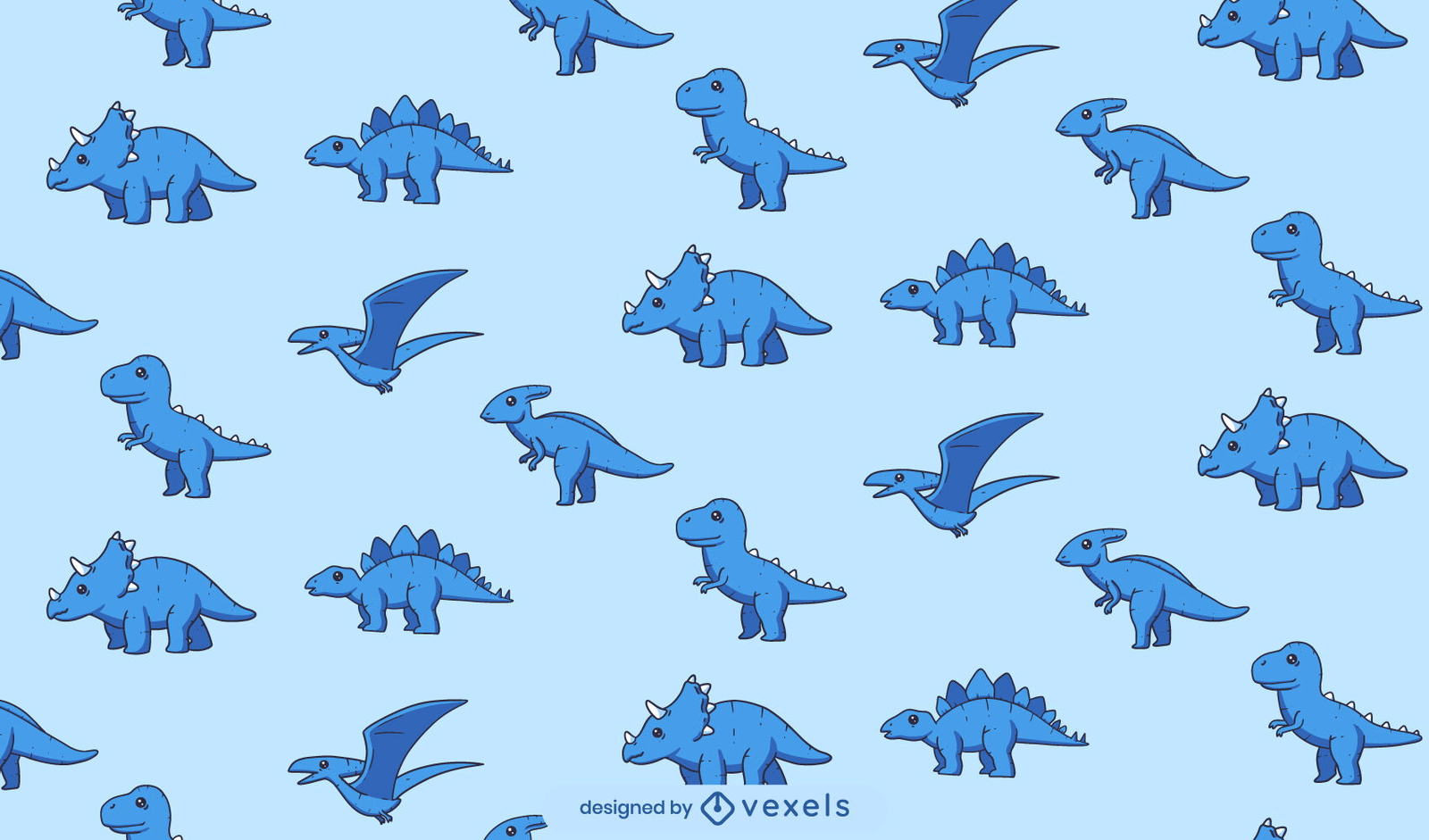 Cute Baby Dinosaurs Animal Pattern Design Vector Download