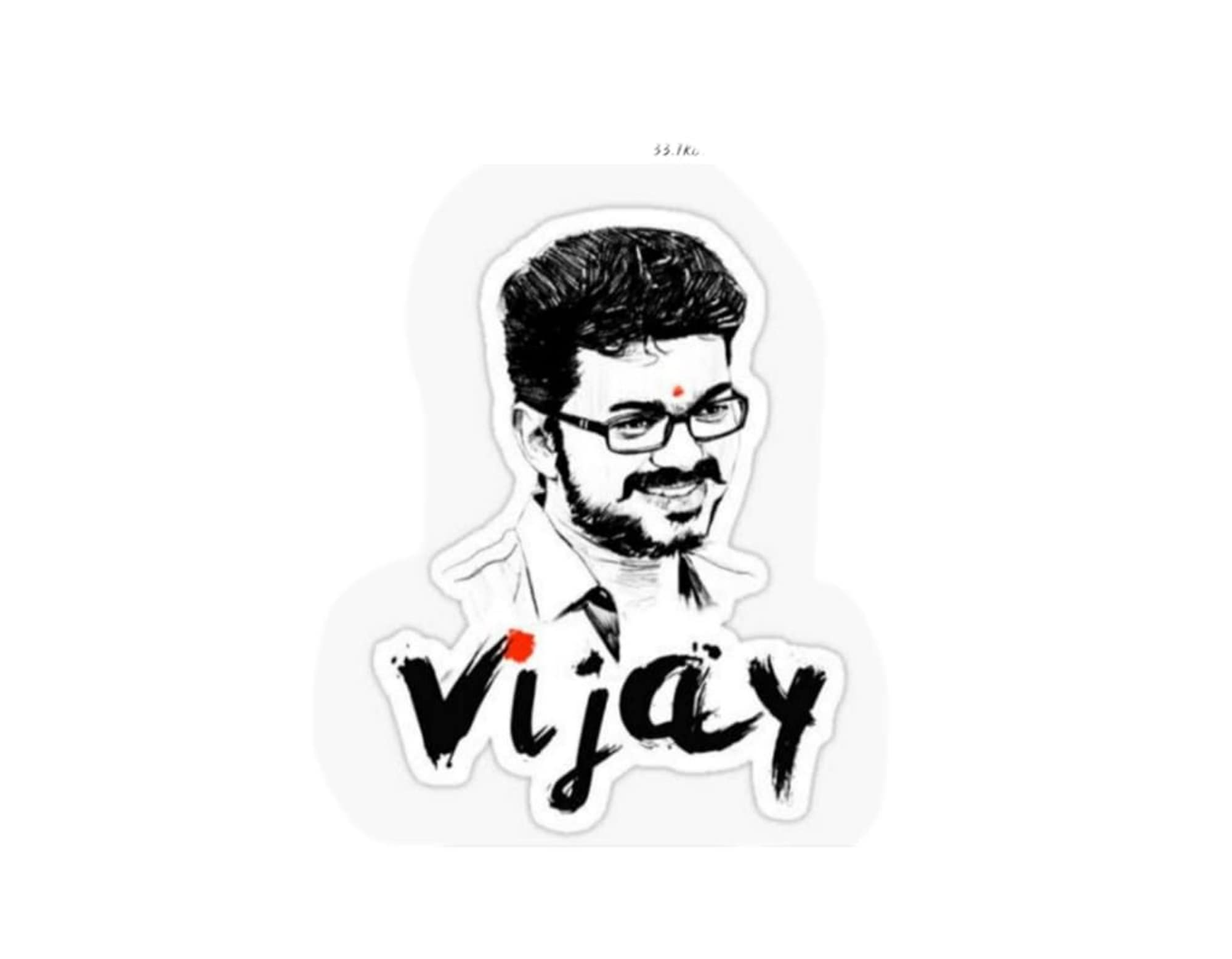 SREE MOOGAMBIKAI SUNCONTROL Film Vijay FACE & Name 3 D Bike Sticker Colour, Black & White Combination, Amazon.in: Car & Motorbike