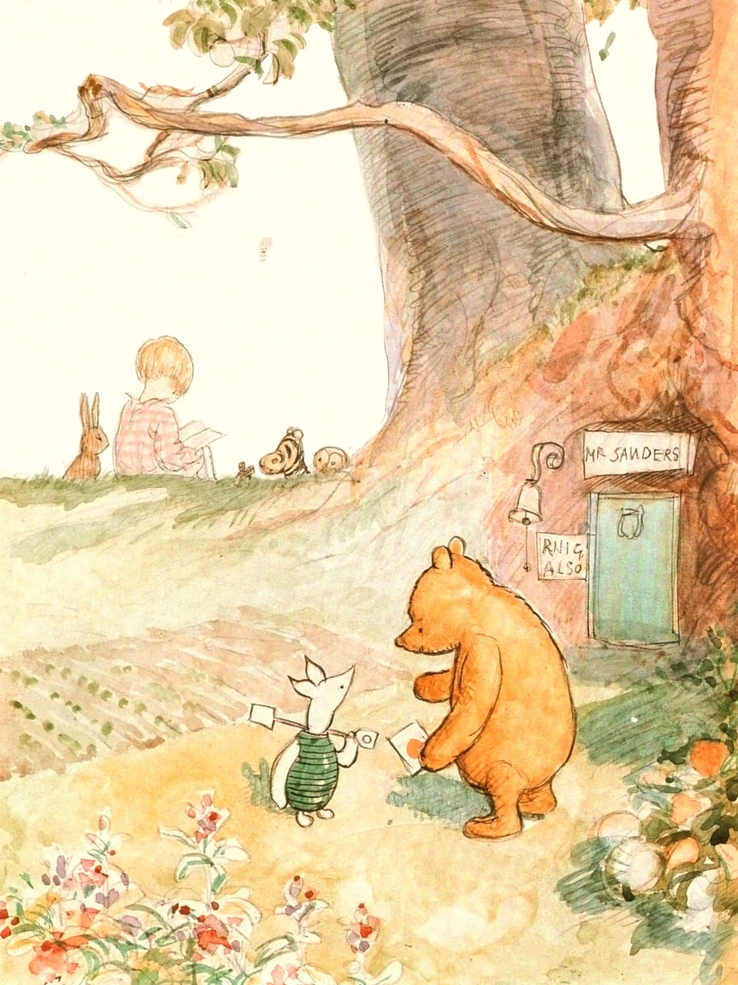 Download Winnie The Pooh Classic Garden Wallpaper