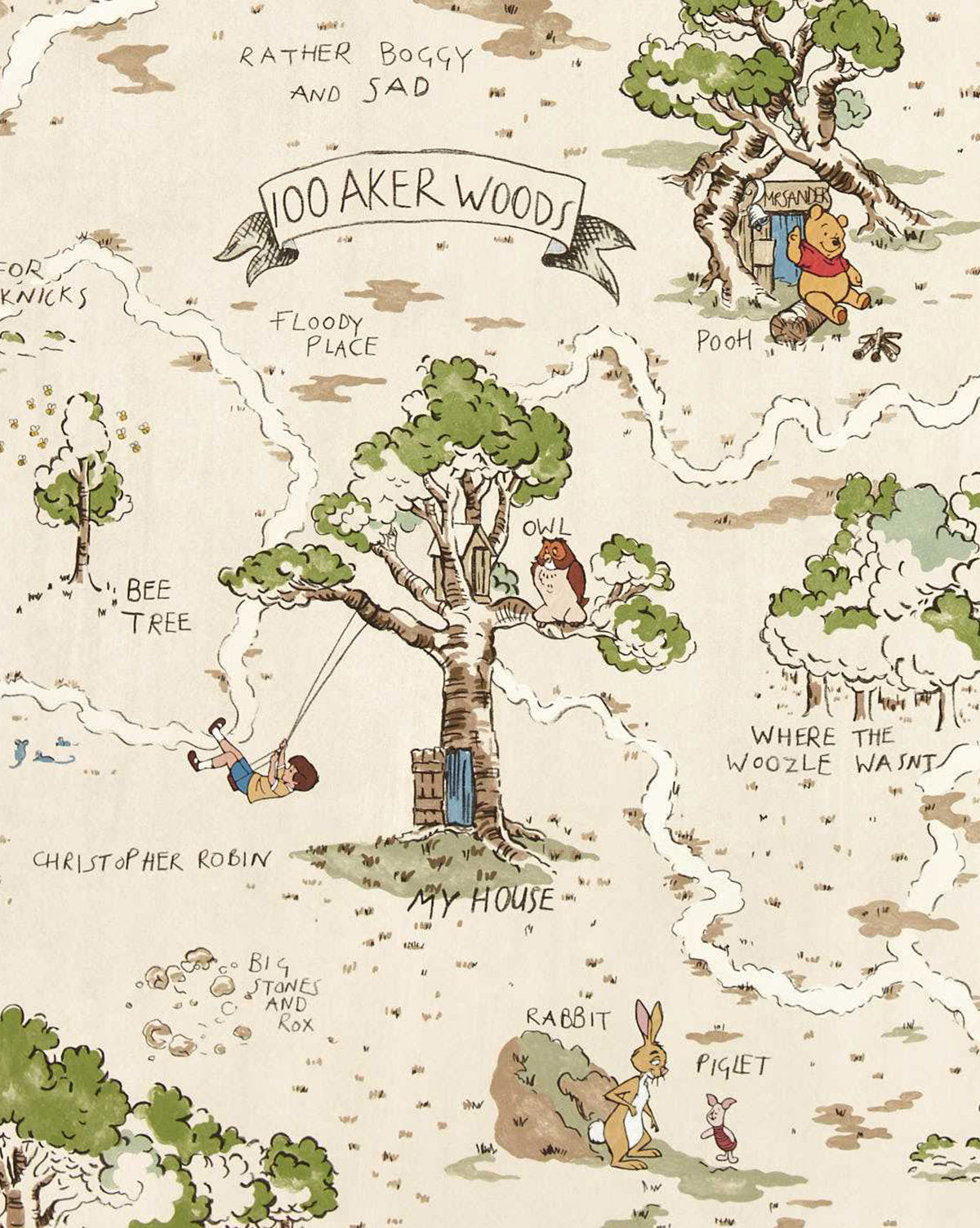 Disney Home x Sanderson Hundred Acre Wood Wallpaper