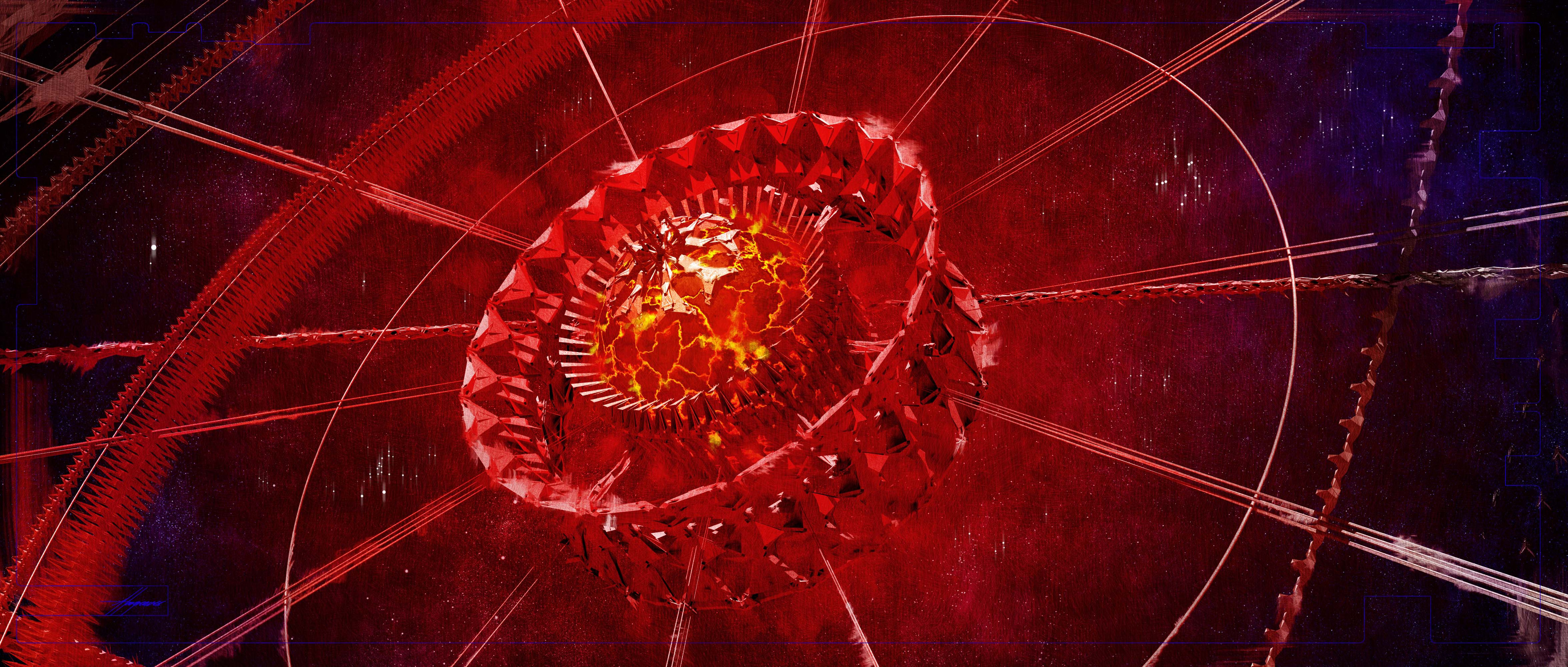 Download Sci Fi Dyson Sphere Abstract Red Digital Art HD Wallpaper