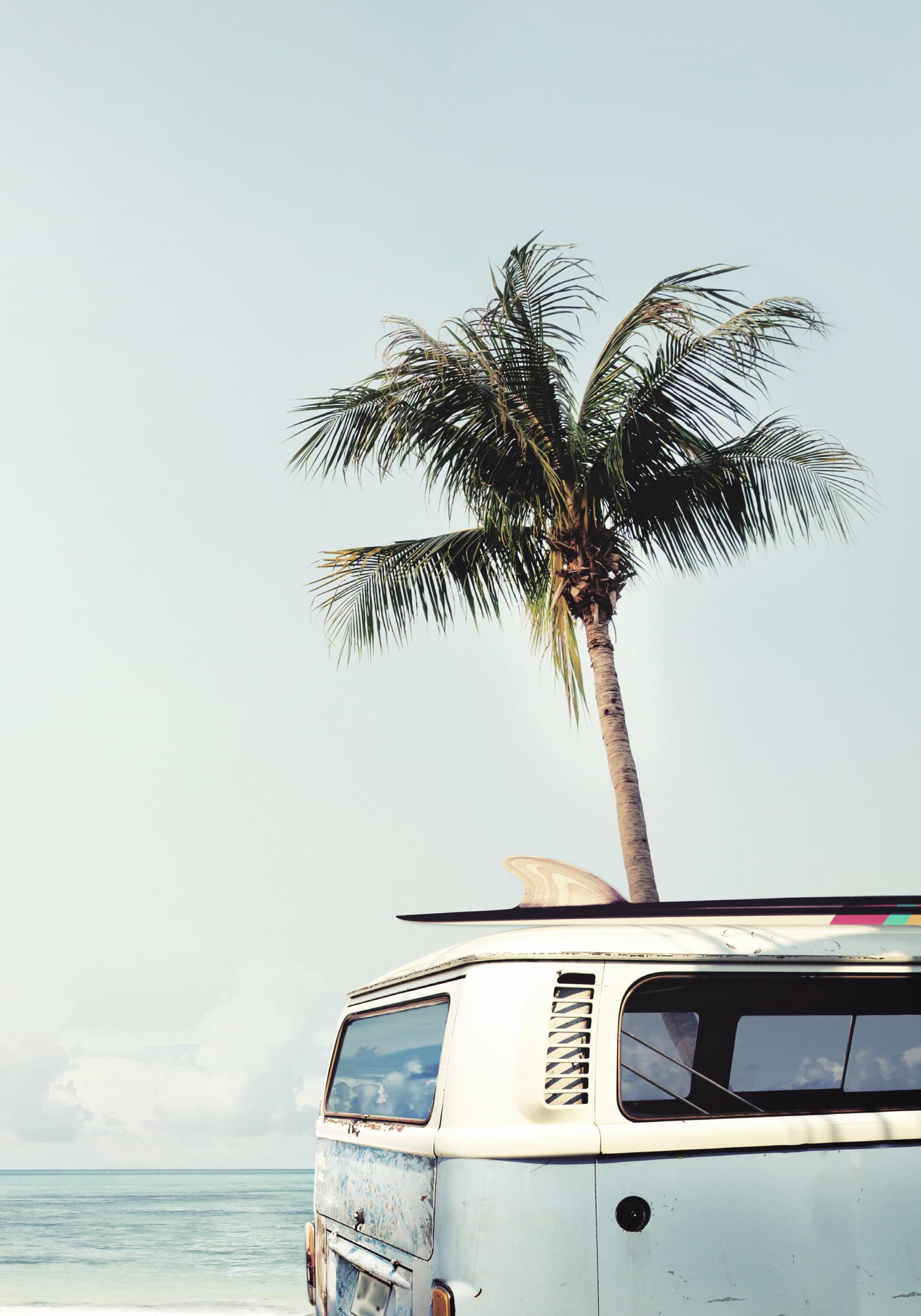 Surf Van Poster with Beach Vibes. Poster Store US