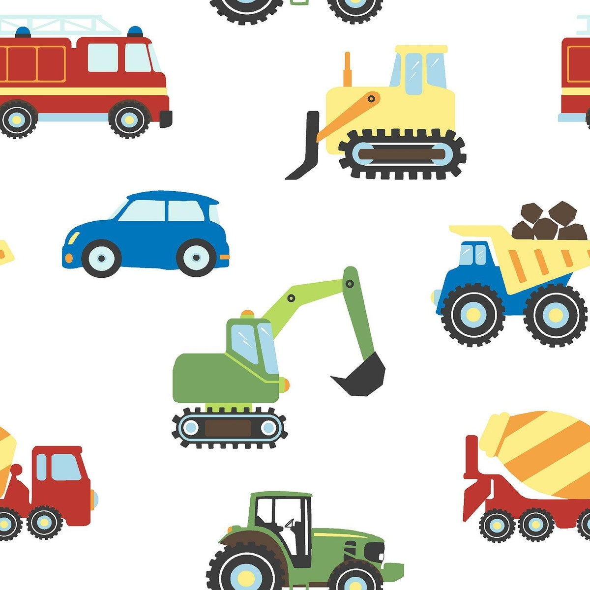 Trucks & Transport Wallpaper Boys Kids Nursery World of Wallpaper Multi AF0002