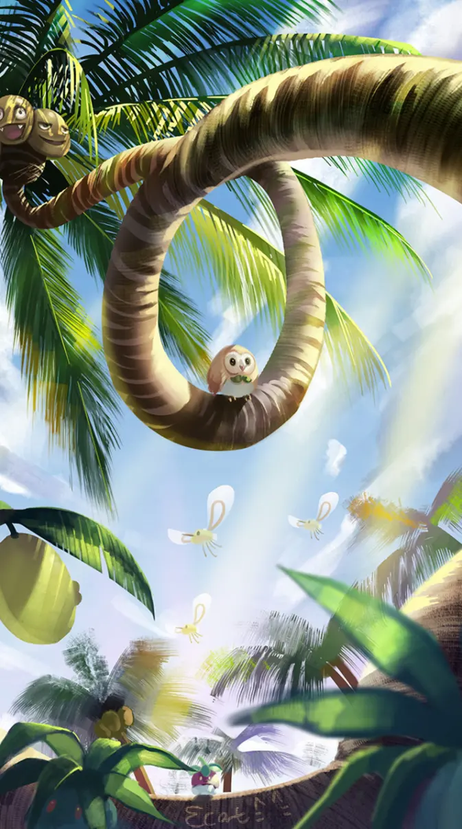 exeggutor rowlet wallpaper