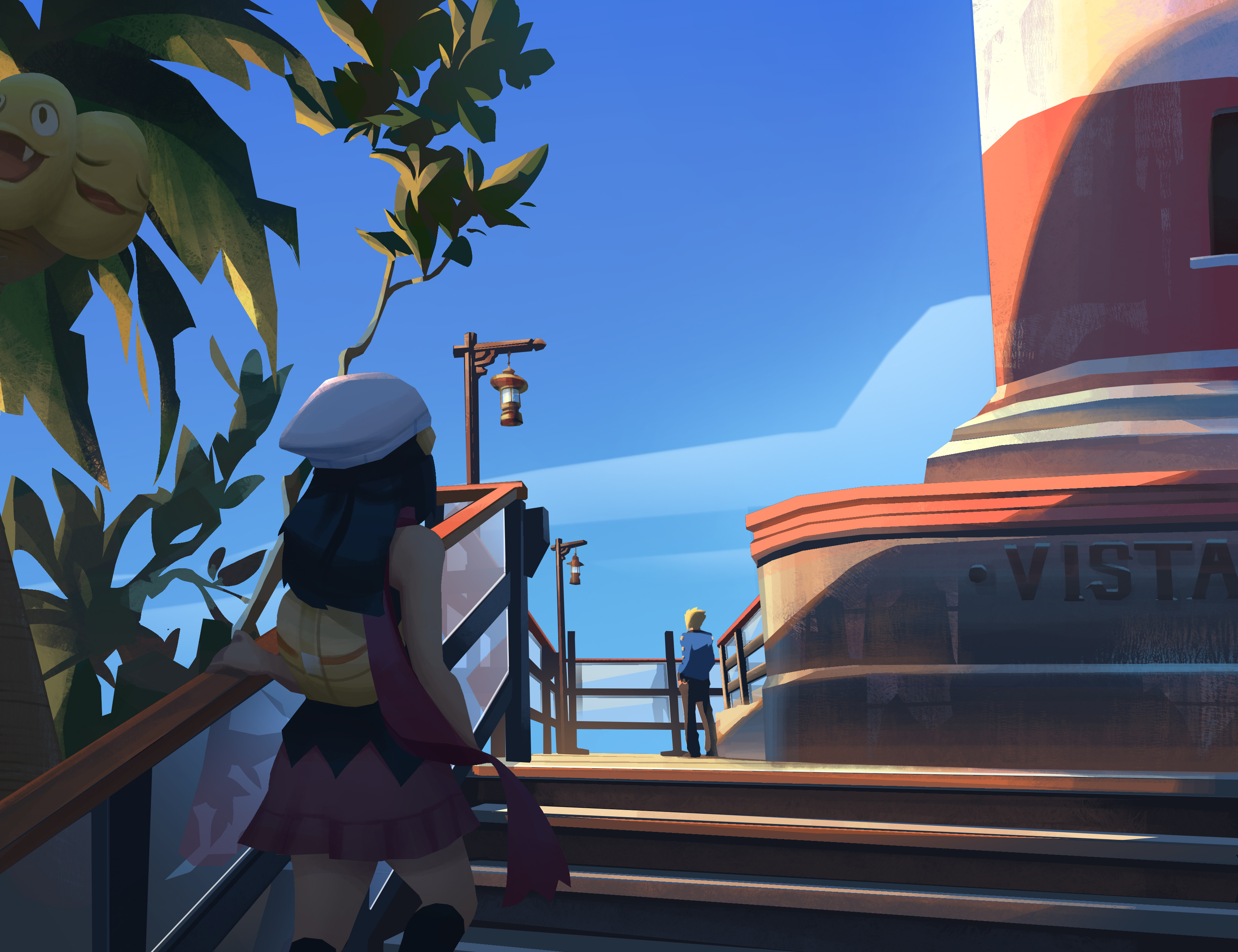 Download Alolan Exeggutor Volkner (Pokemon) Dawn (Pokémon) Anime Pokemon HD Wallpaper