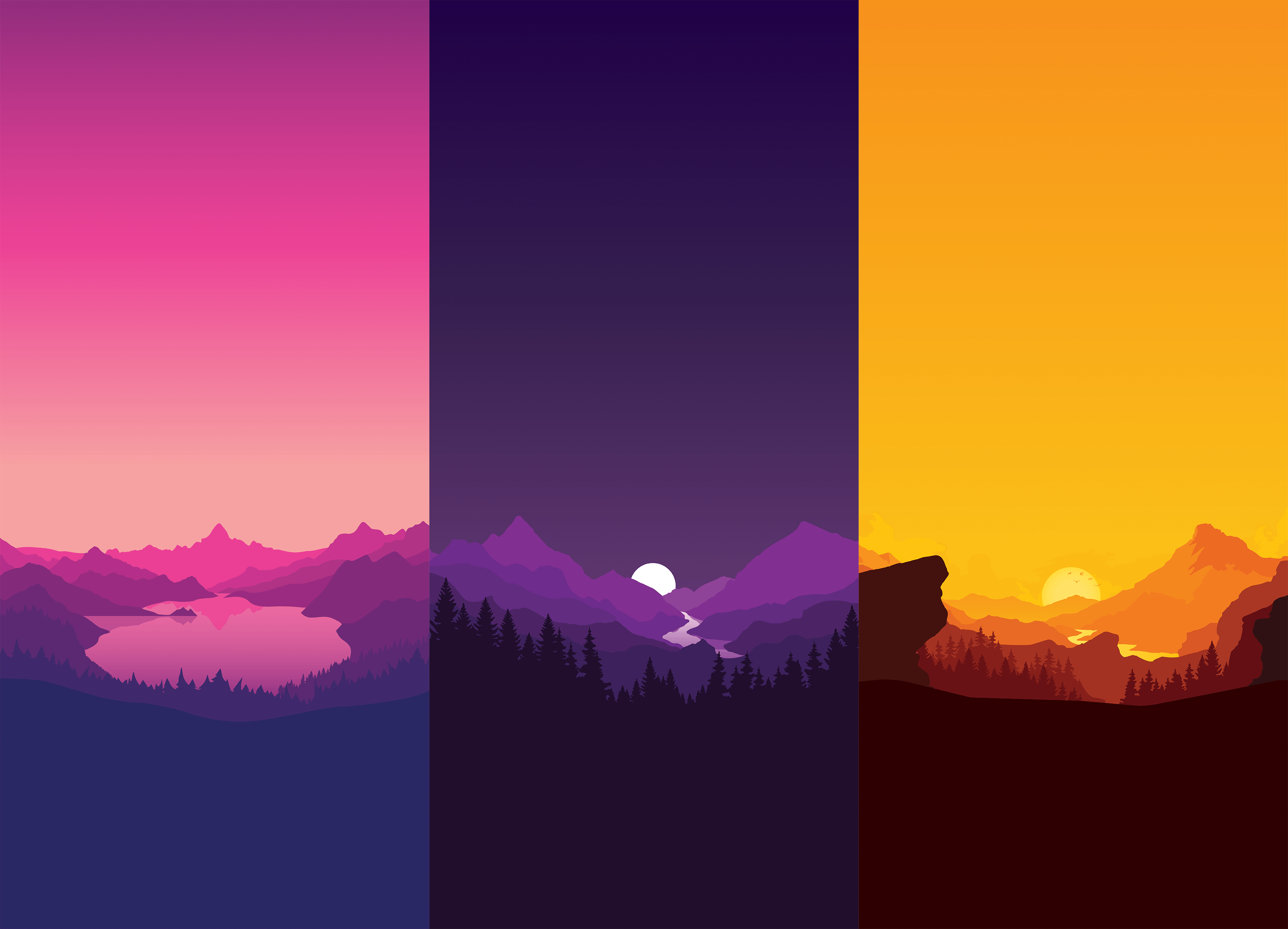 Made some Firewatch phone wallpaper on Illustrator