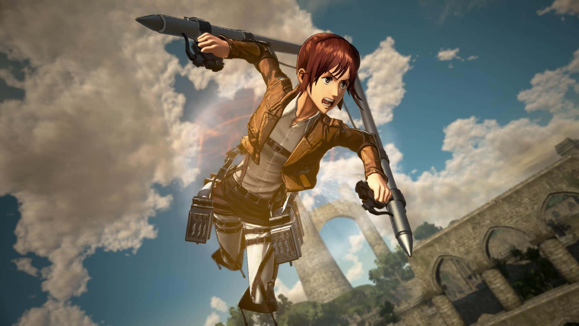 Download Mikasa Takes on Titans in Attack on Titan 2: Final Battle Wallpaper