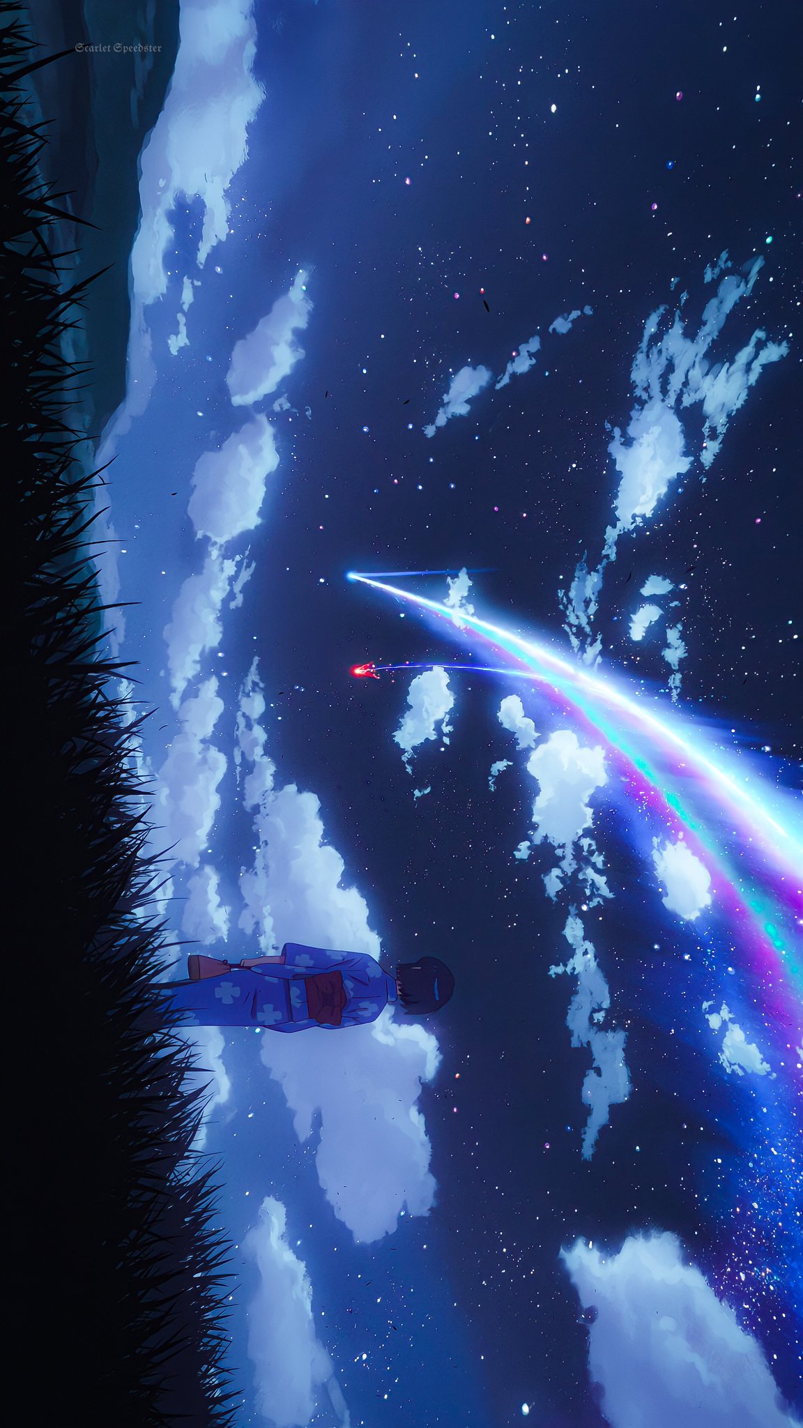 Scarlet Speedster Name Wallpaper Retouch ❤️ #YourName #MakotoShinkai #WallpaperMaterial #KimiNoNaWa #Anime