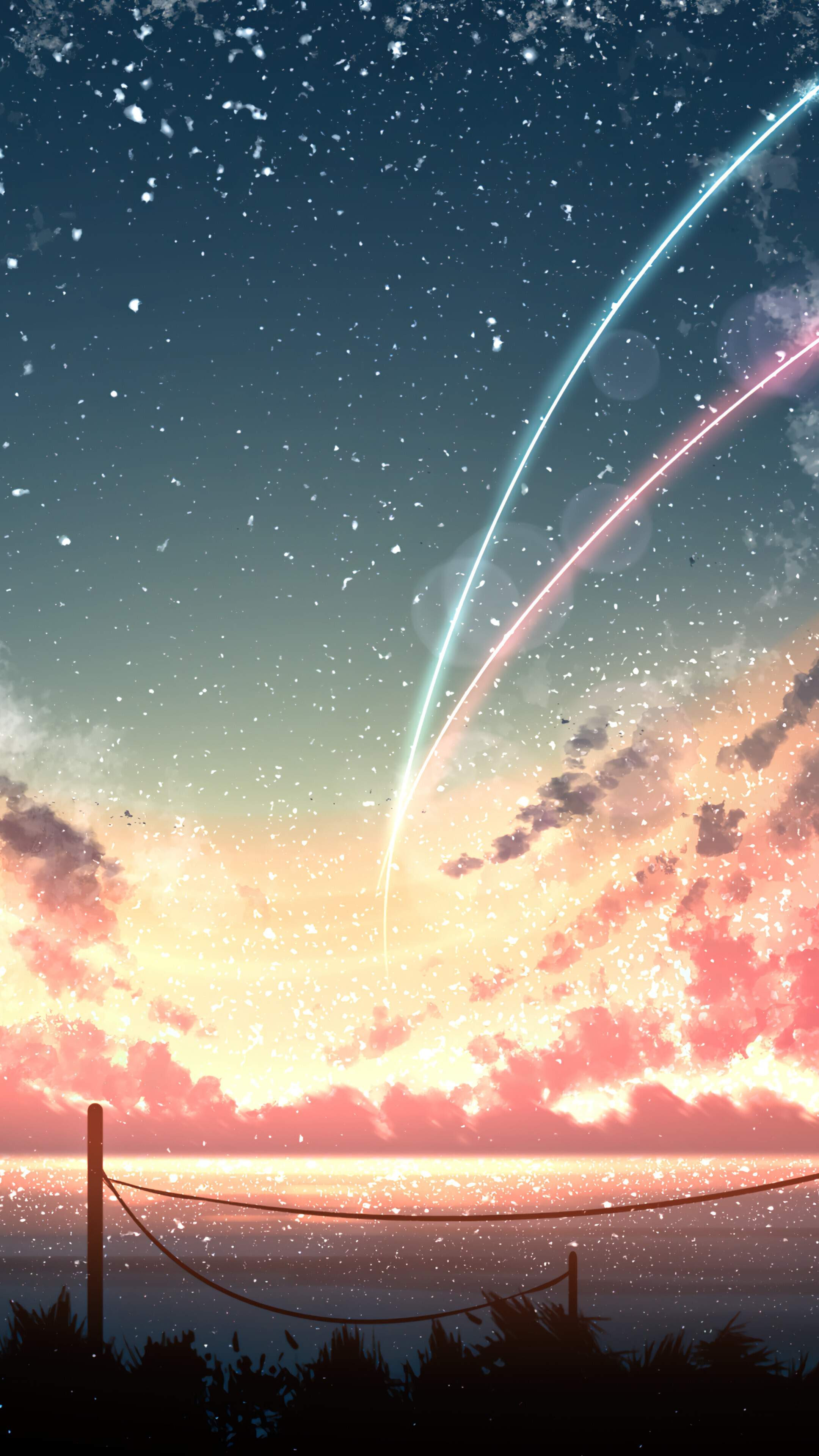 Comet Sunset Scenery Anime Art 4K Wallpaper iPhone HD Phone h