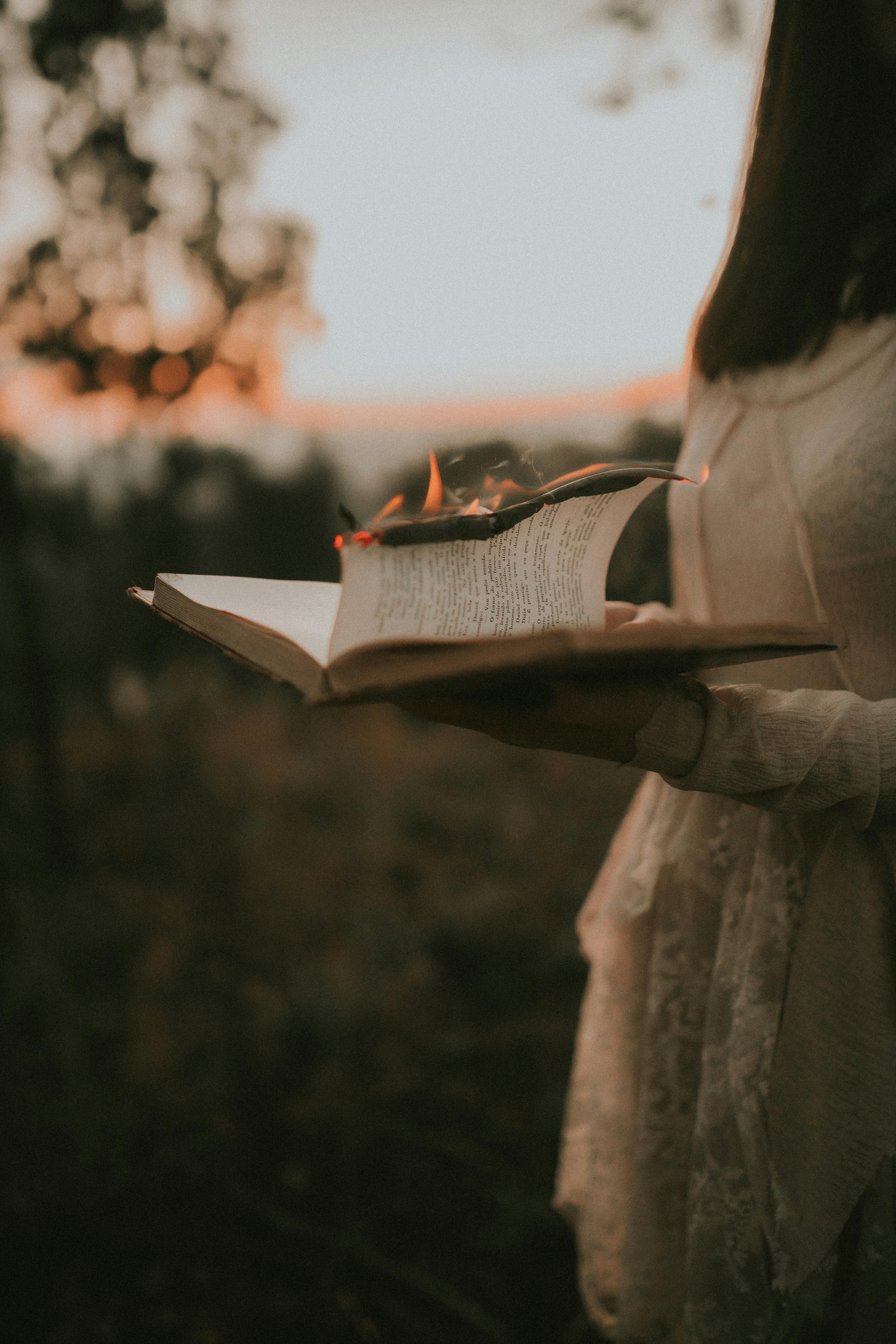 Woman Holding a Book in a Park · Free