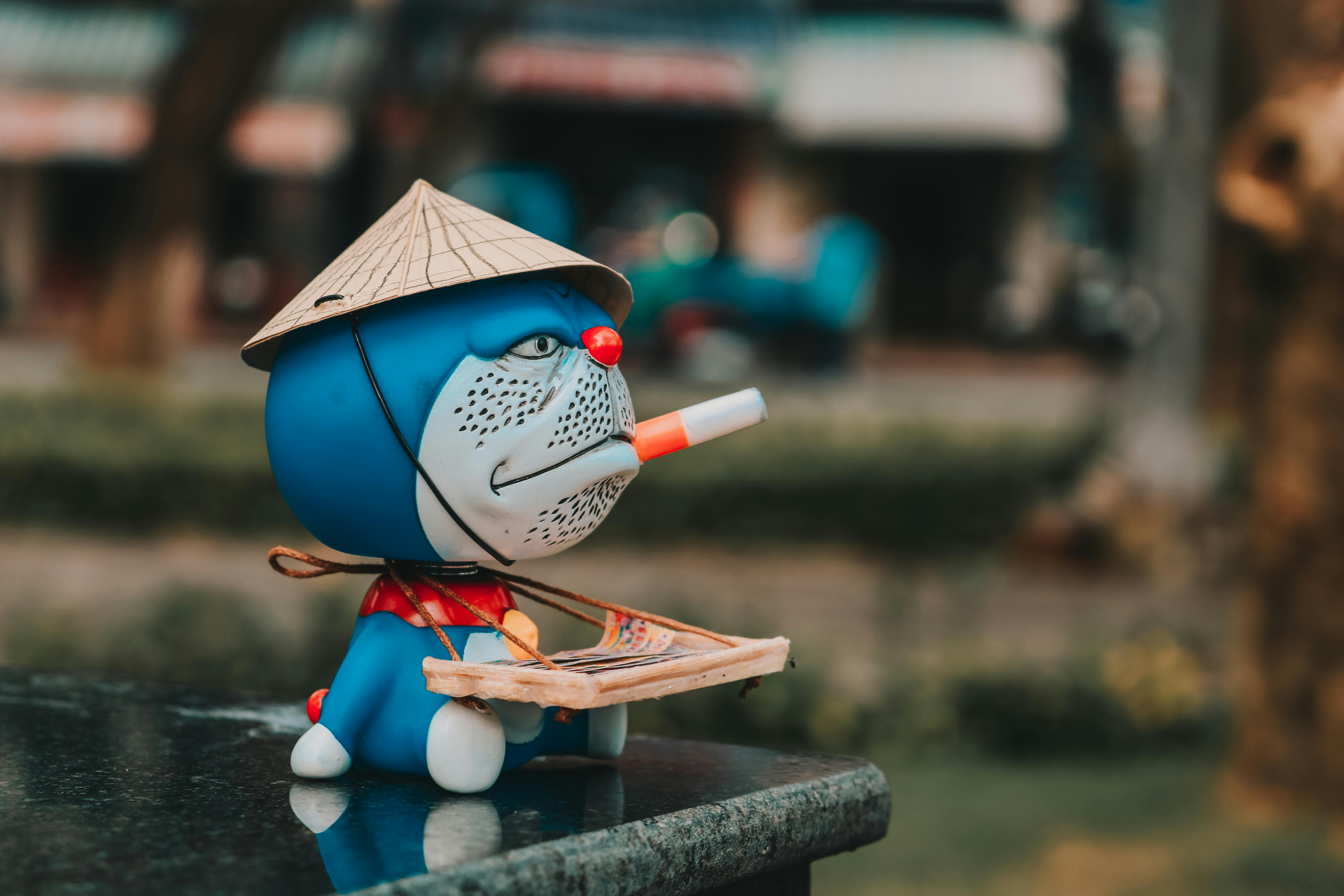 A Smoking Doraemon Figure · Free