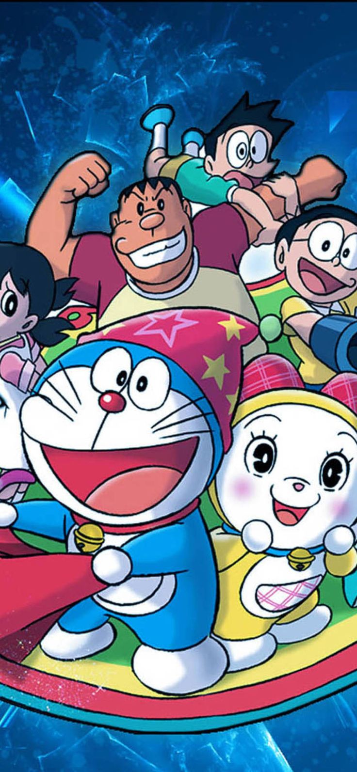 Download Joyful Friends And Doraemon iPhone Wallpaper