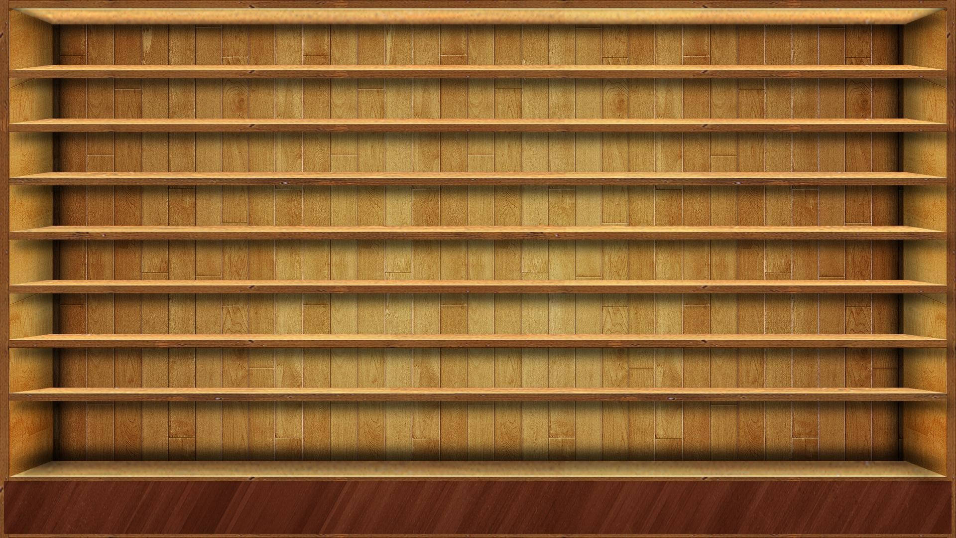 Download Empty Wooden Shelves Wallpaper