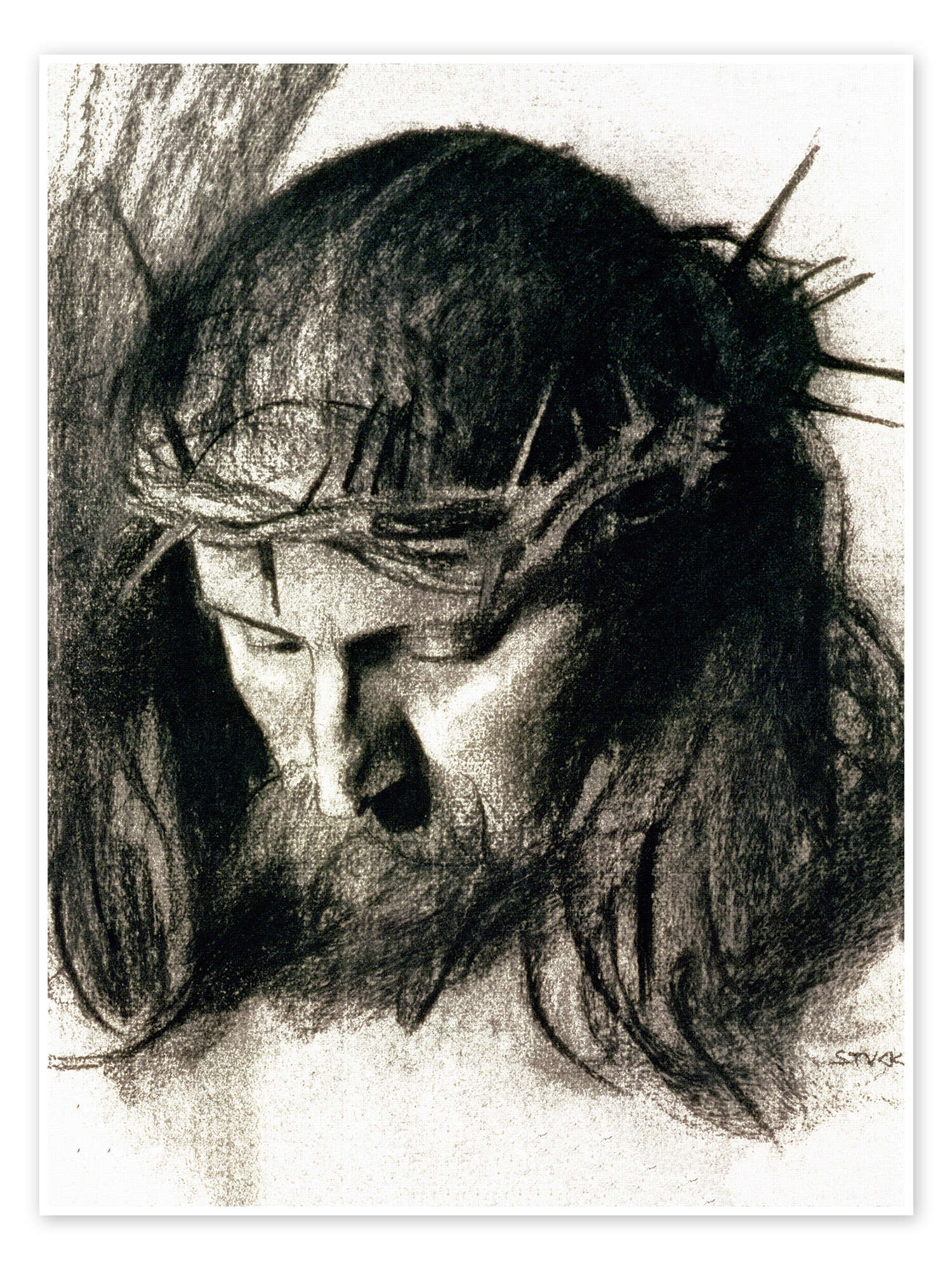 Head of Christ print by Franz von Stuck