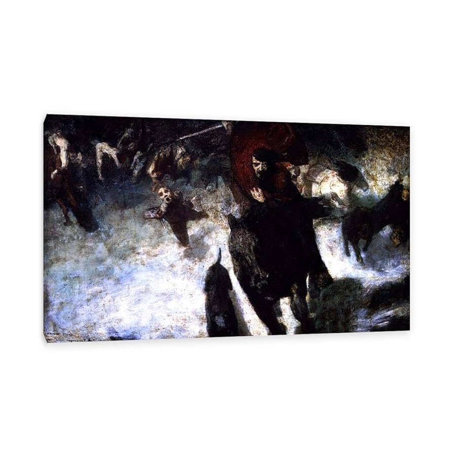 MOBYAT Wild Chase by Franz Von Stuck Prints Canvas Wall Art Picture Franz Von Stuck Poster Franz Von Stuck Canvas Famous Art Wall