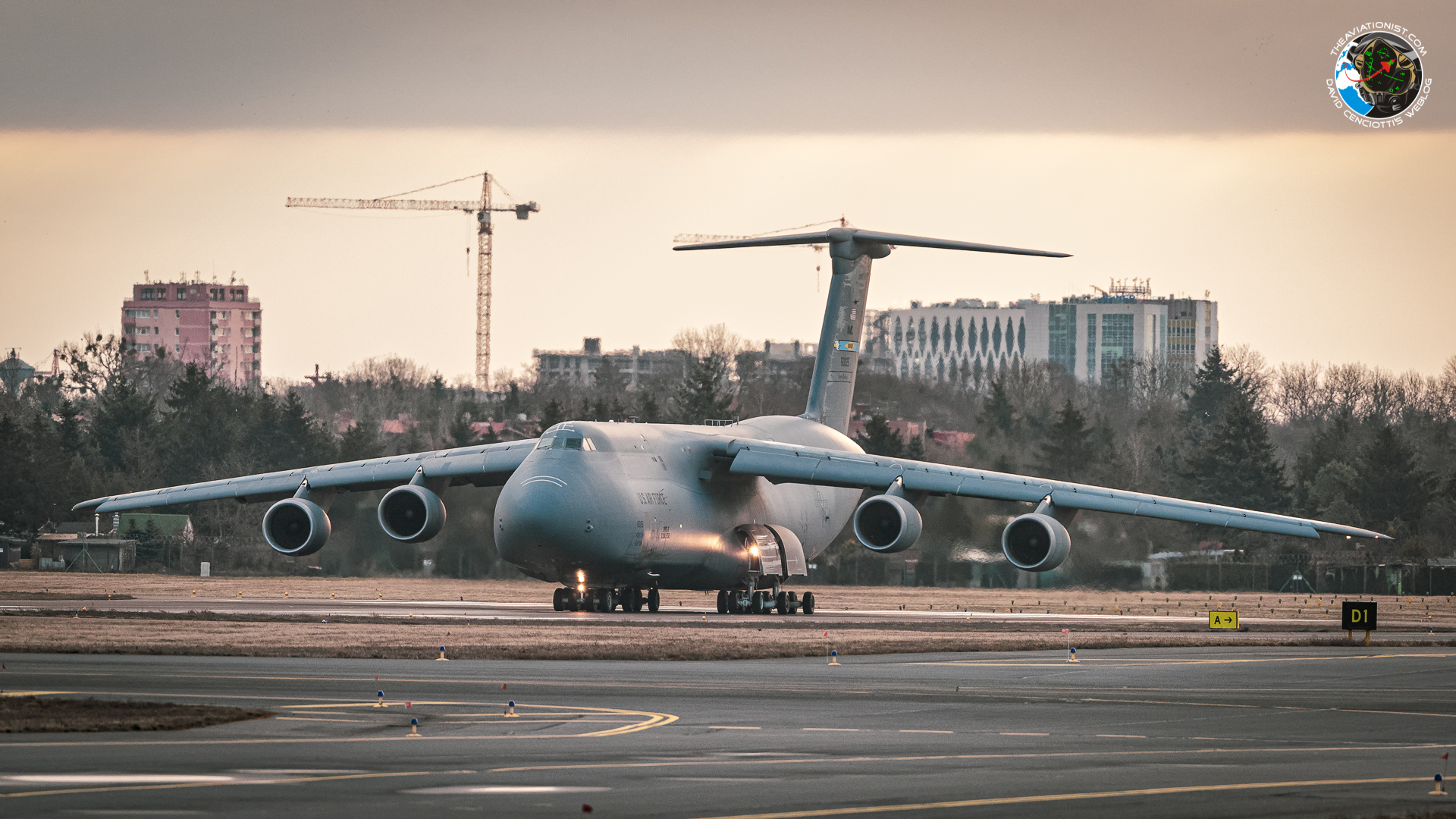 U.S. C 5M Galaxy Lands At Poznan International Airport For The First Time