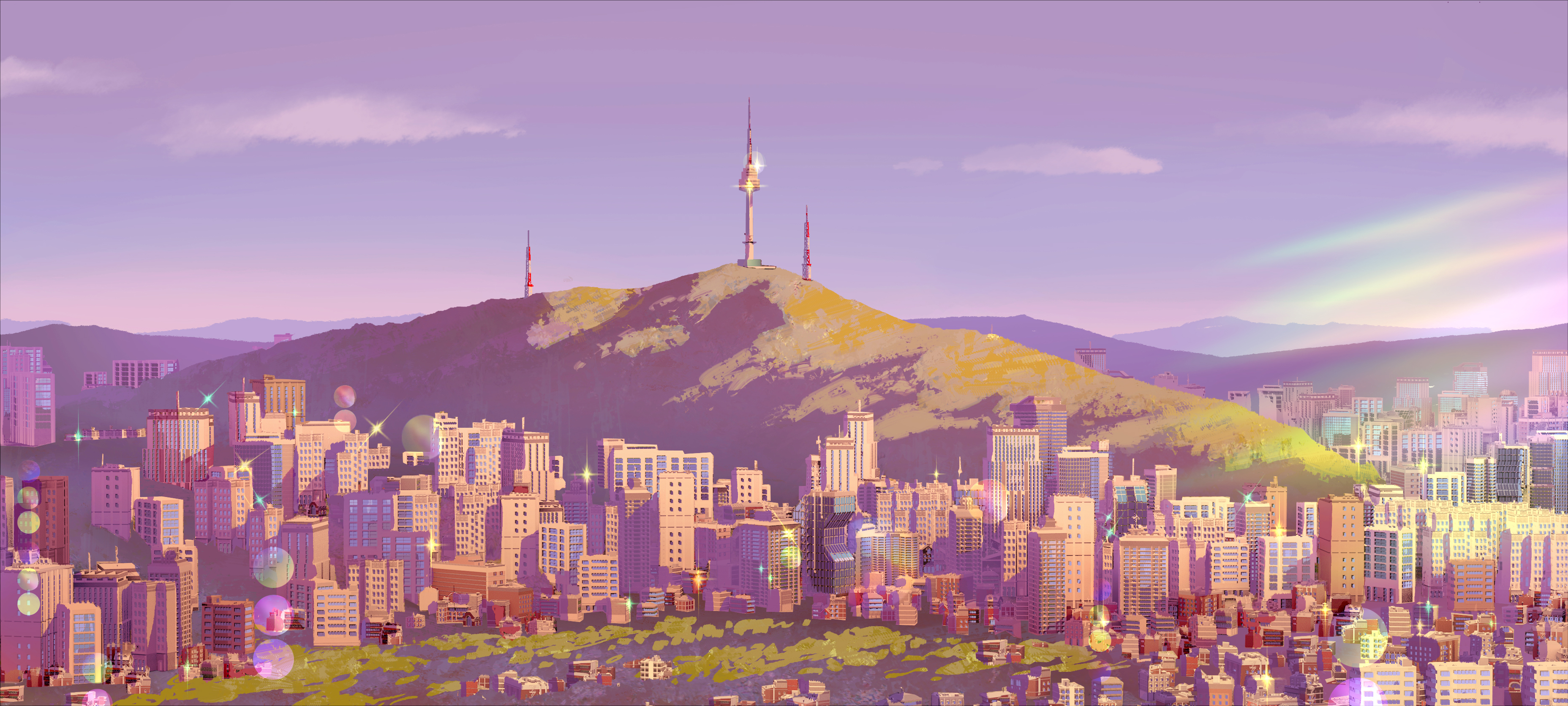 Celine Dahyeu Kim colors of Seoul for KPOP:Demon Hunters. This was a test pass of how pushed we could stylize the color. I was pitching for different types of