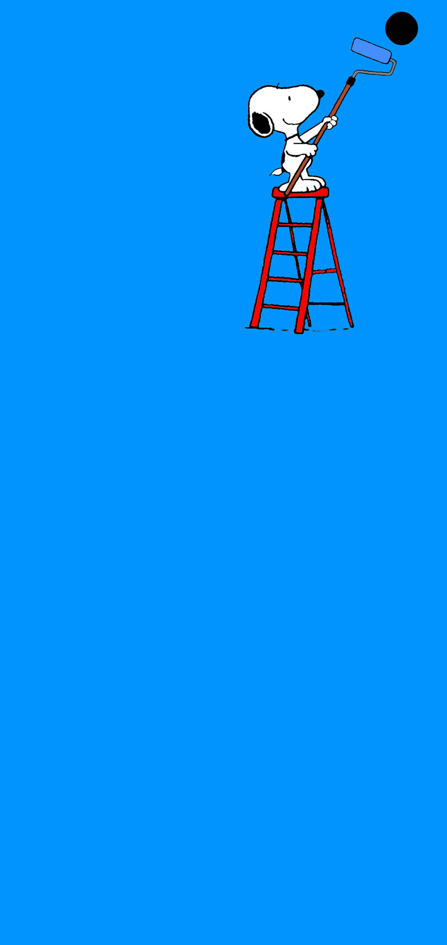 Peanuts Snoopy Painting Hole Wallpaper