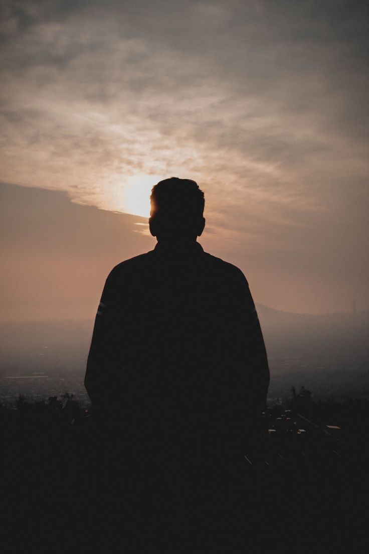 HD wallpaper: sunset, boy, sky, afternoon, one person, silhouette, men, real people