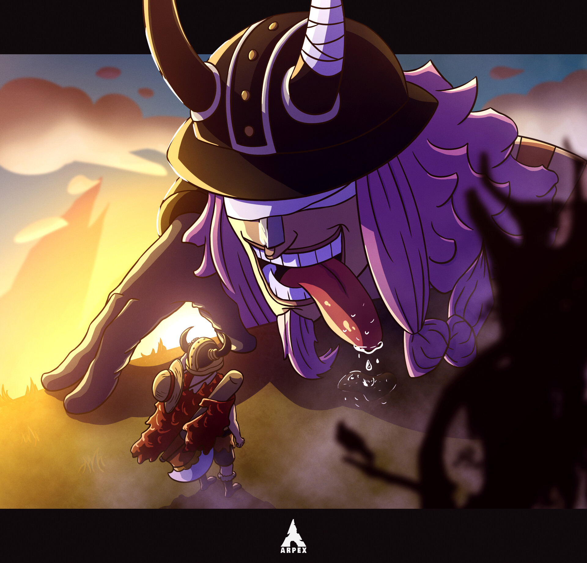 Luffy facing Loki Piece Fan Art