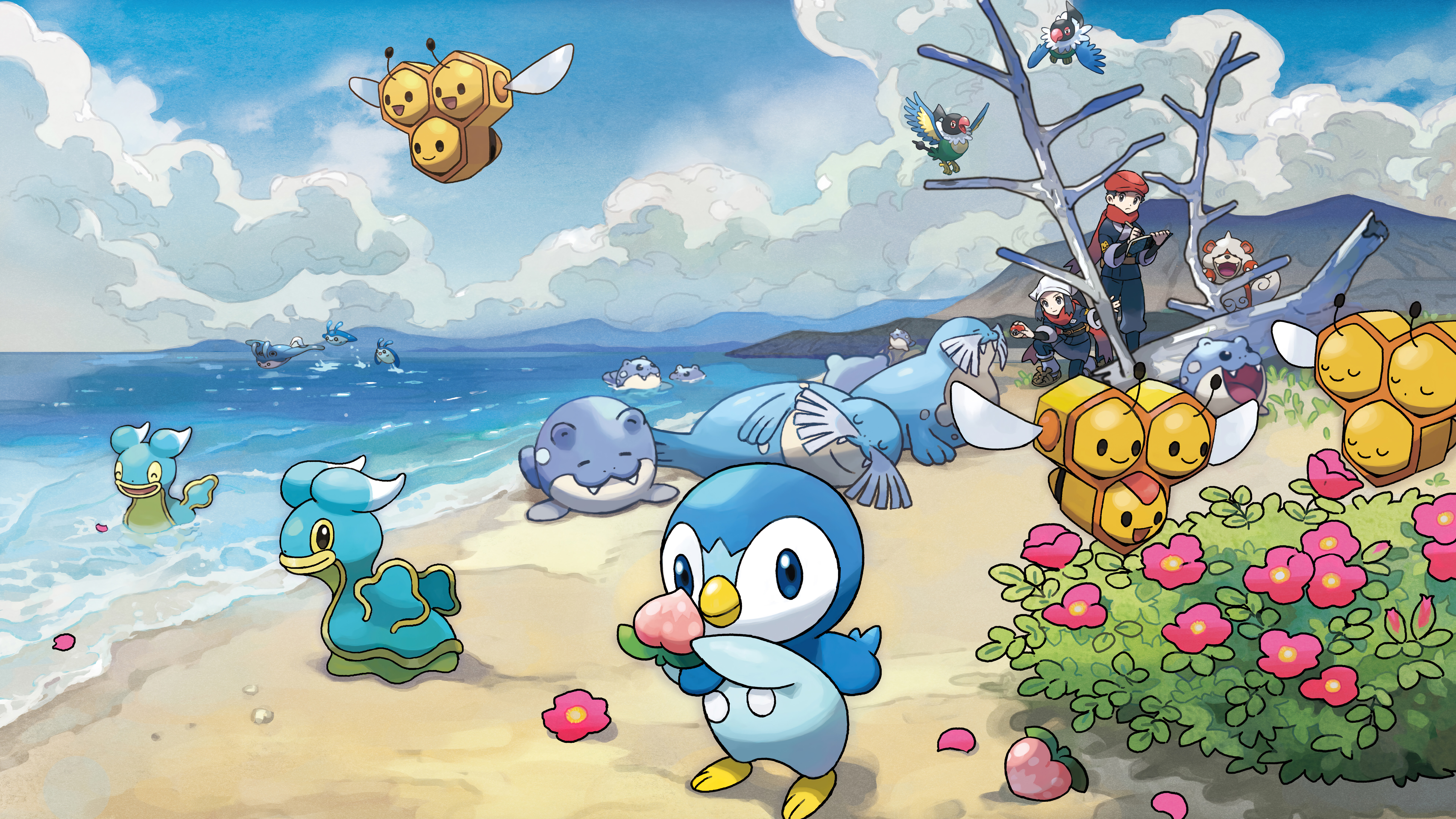 Pokemon Legends Arceus Beach Water Type Wallpaper 8K 4K PC Desktop f