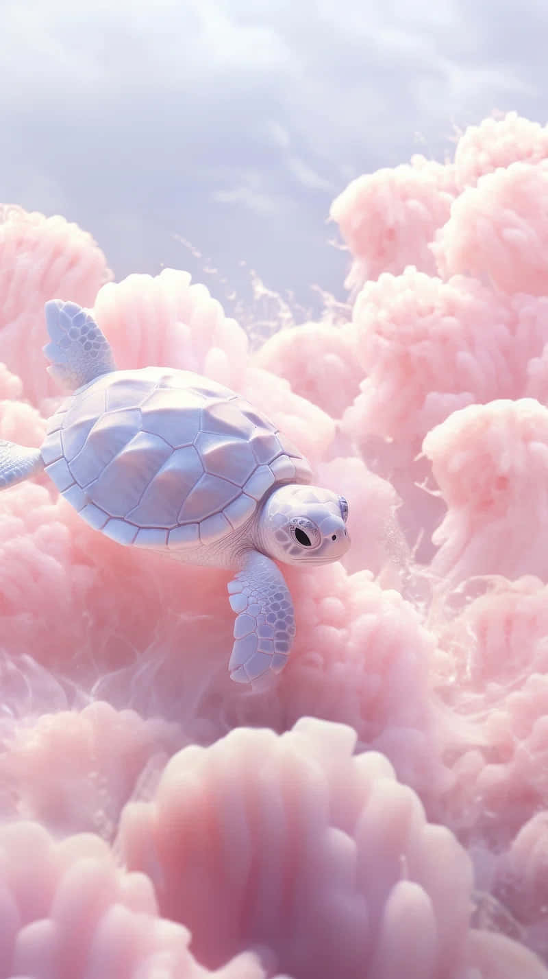Download Dreamy Pink Cloud Turtle Aesthetic Wallpaper