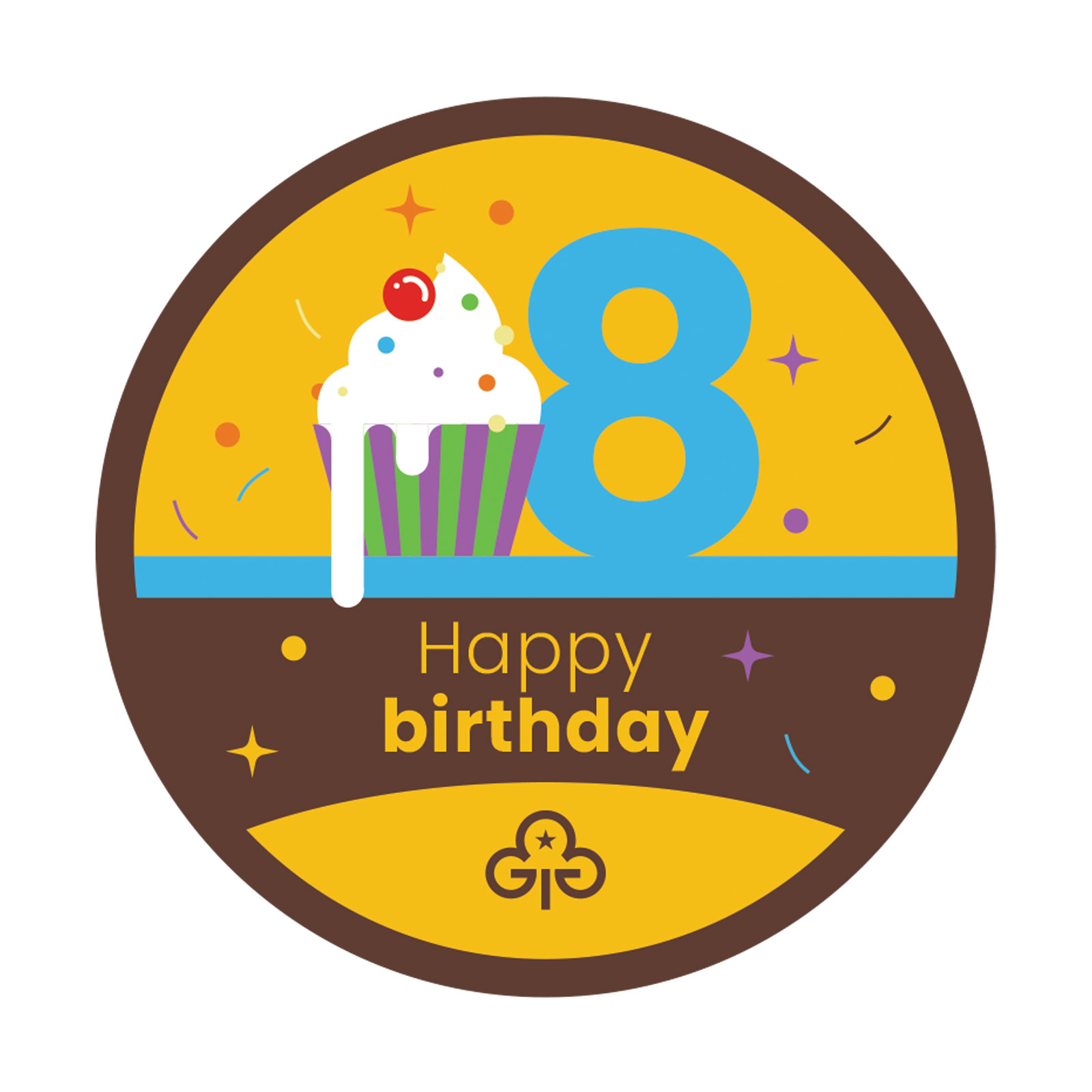 Happy 8th birthday woven badge. Official Girlguiding Shop: Buy Direct From Official Store