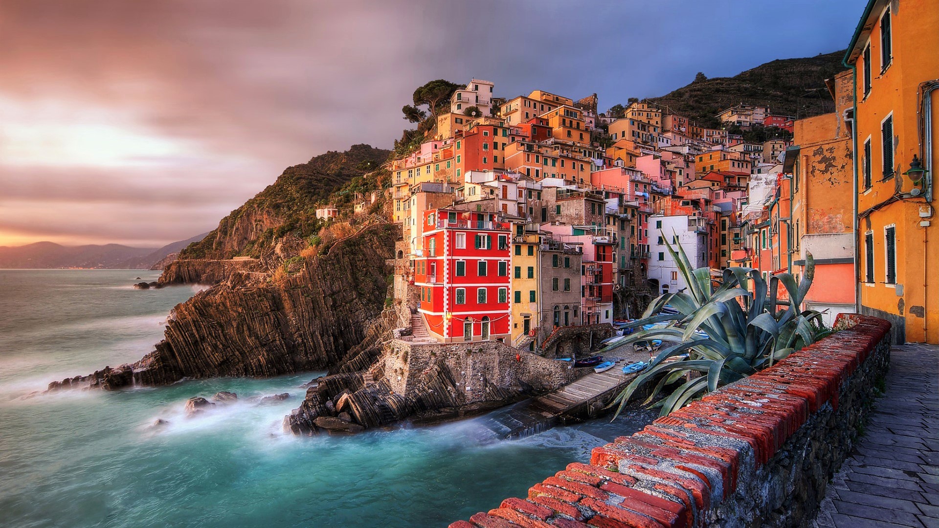 Download Coast City Colorful House Italy Man Made Riomaggiore HD Wallpaper
