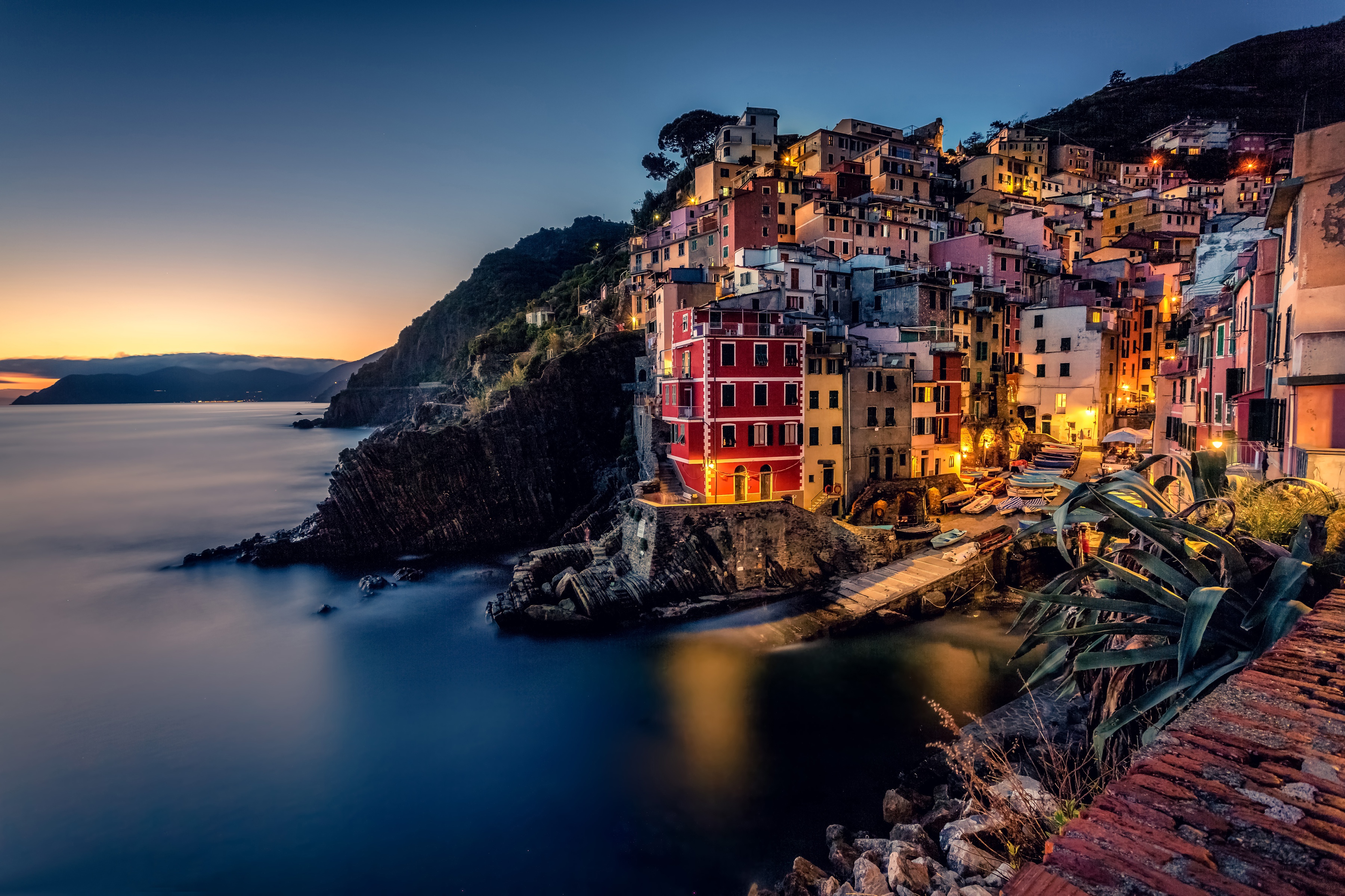 Wallpaper sea, coast, building, home, Italy, Italy, The Ligurian sea, Riomaggiore for mobile and desktop, section город, resolution 3600x2400
