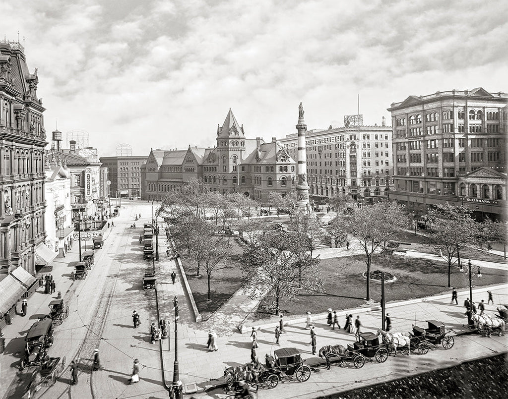 Buffalo NY Photo Collection, Lafayette Square, Main Street and Buffalo River, Early 1900s