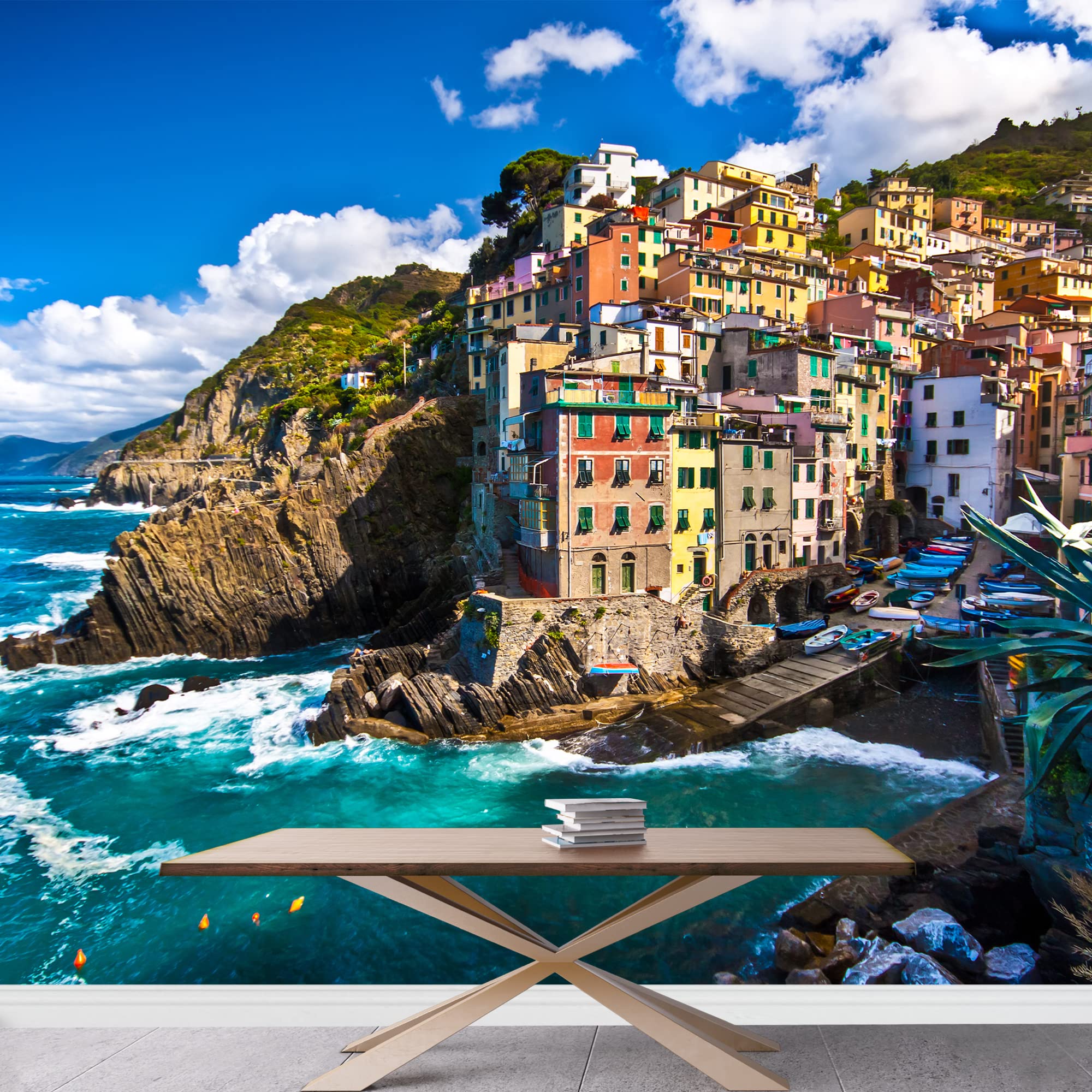 Wall26, A Fisherman Village In Cinque Terre, Italy Wall Mural. Self Adhesive Large Wallpaper