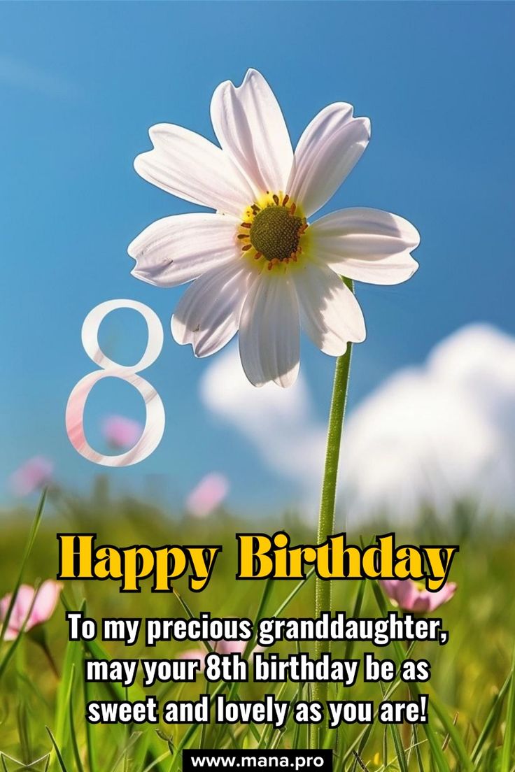 8th Birthday Wishes & Greetings For Your Granddaughter (CLICK TO VIEW ALL 8TH BIRTHDAY IMAGES)