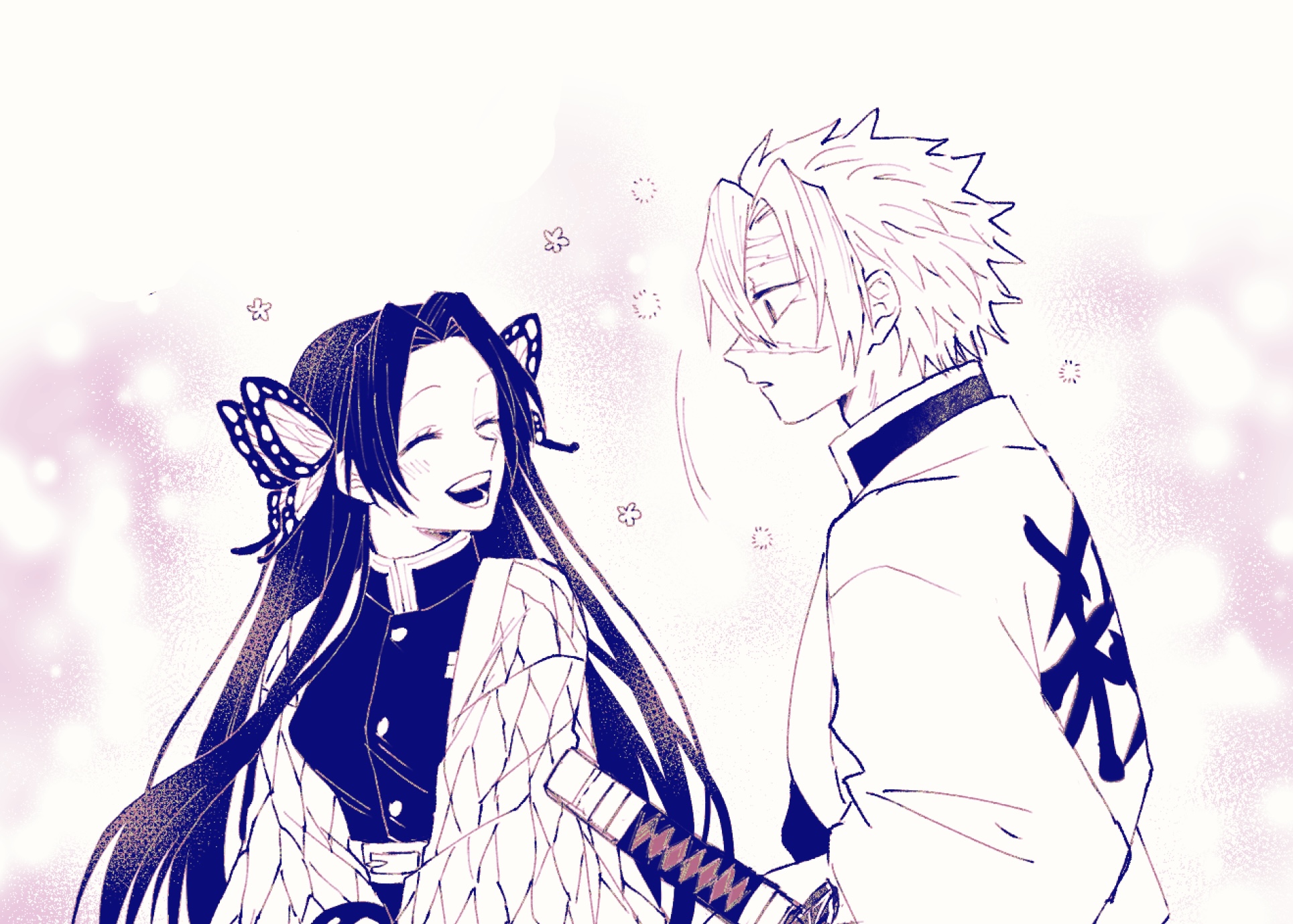 Download Sanemi Shinazugawa Kanae Kocho Anime Demon Slayer: Kimetsu No Yaiba HD Wallpaper