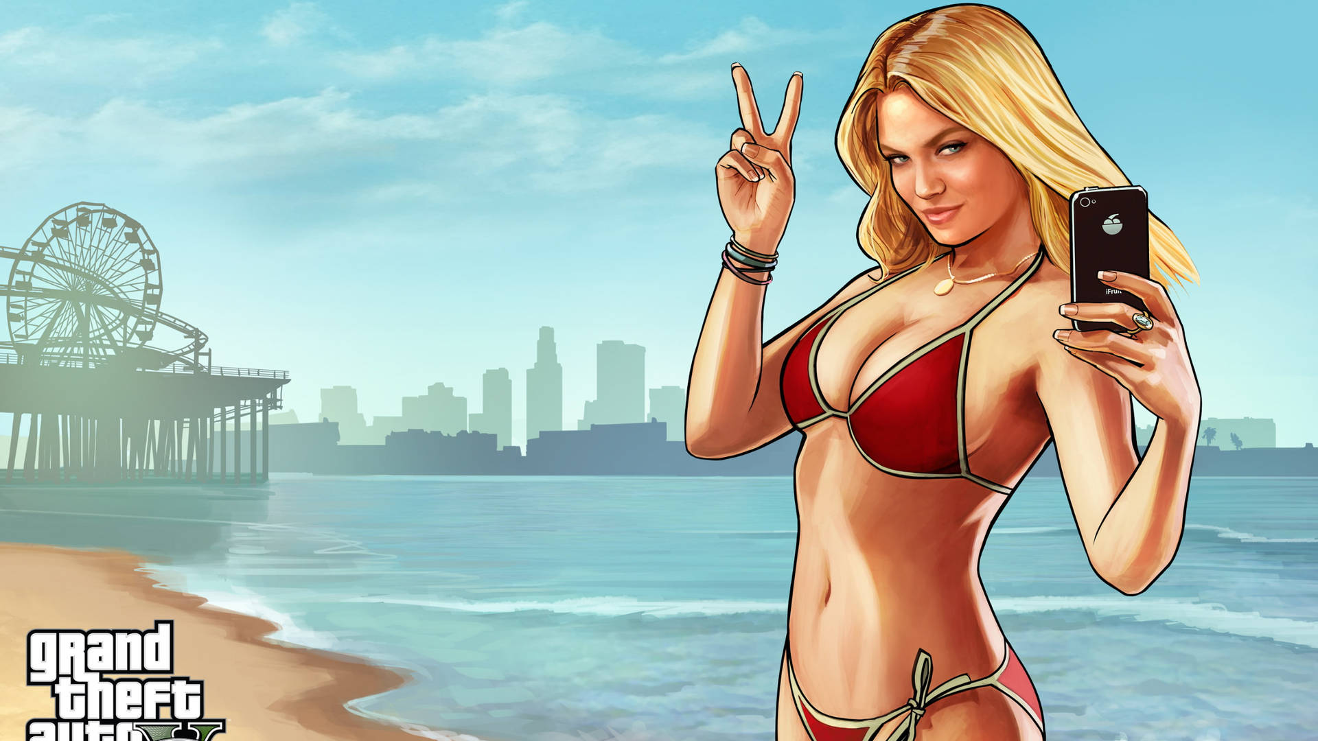 Download Grand Theft Auto Woman In Beach Wallpaper