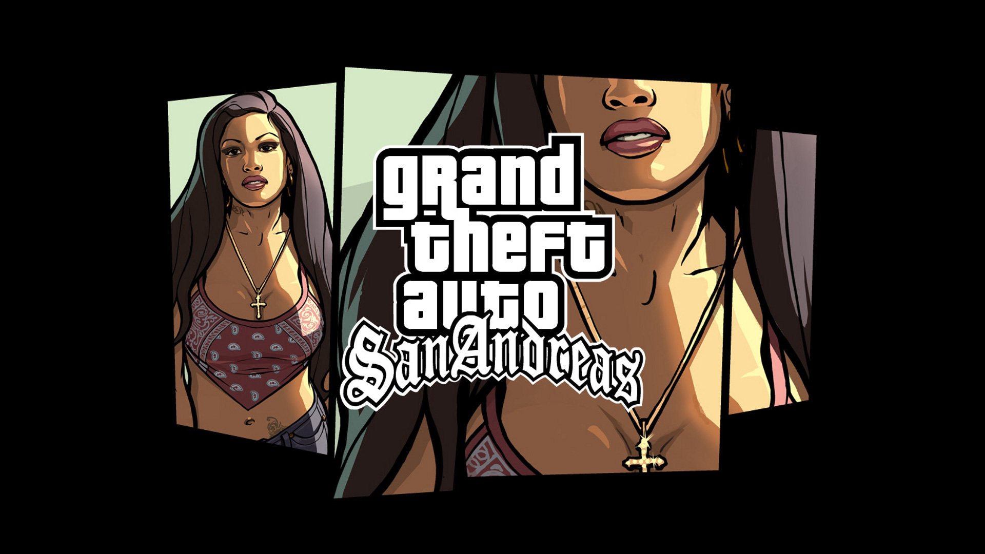 GTA: San Andreas HD Wallpaper Hair & Cross Necklace Close Up