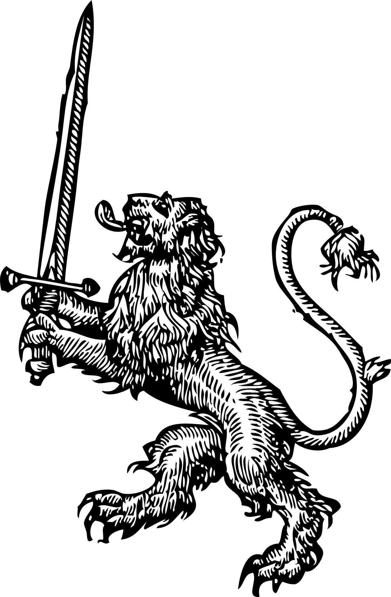 Download Medieval Heraldic Lionwith Sword