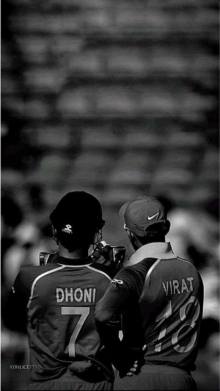 Virat Kohli and Dhoni dark theme wallpaper