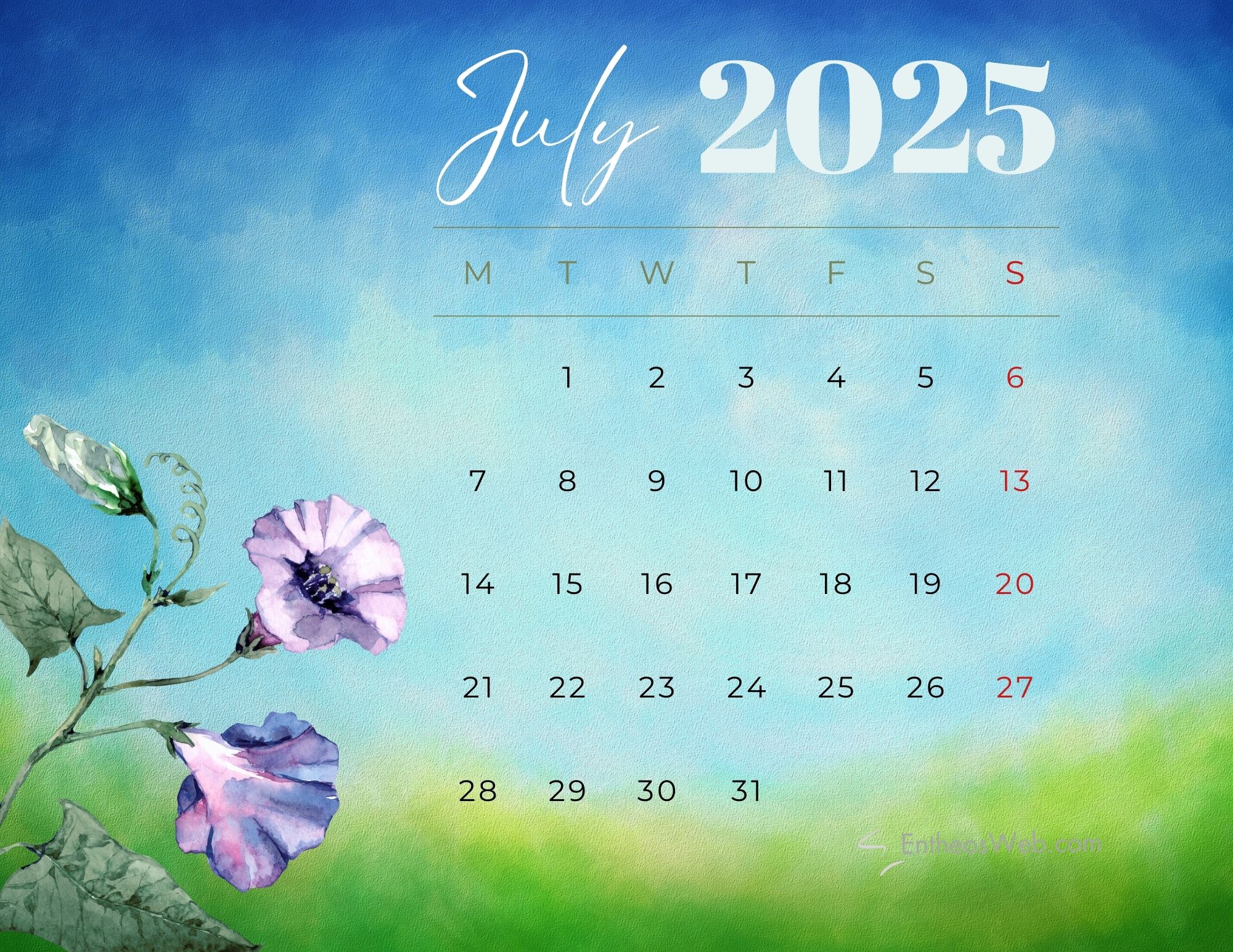 July 2025 Calendar Printables