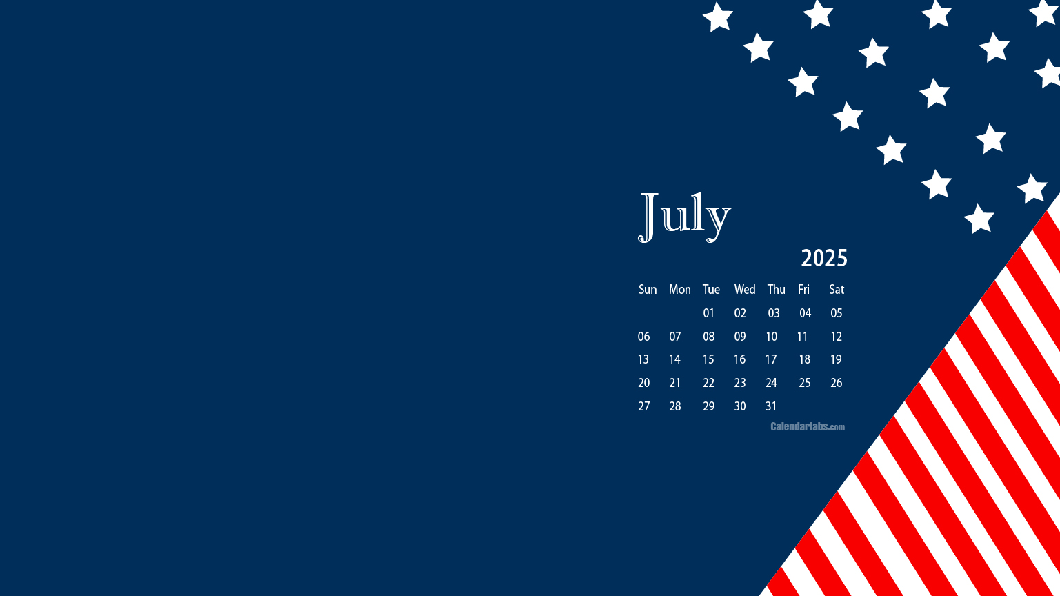 July 2025 Desktop Wallpaper Calendar