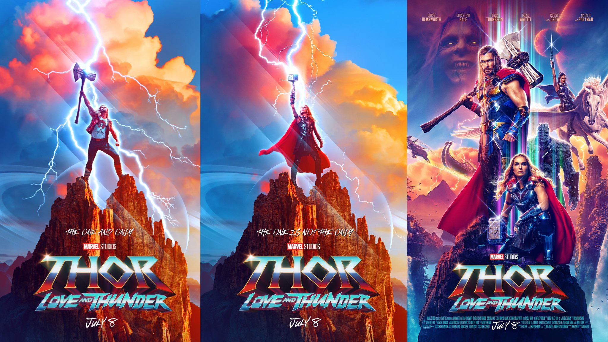 Thor Updates of the Thor: Love and Thunder posters so far