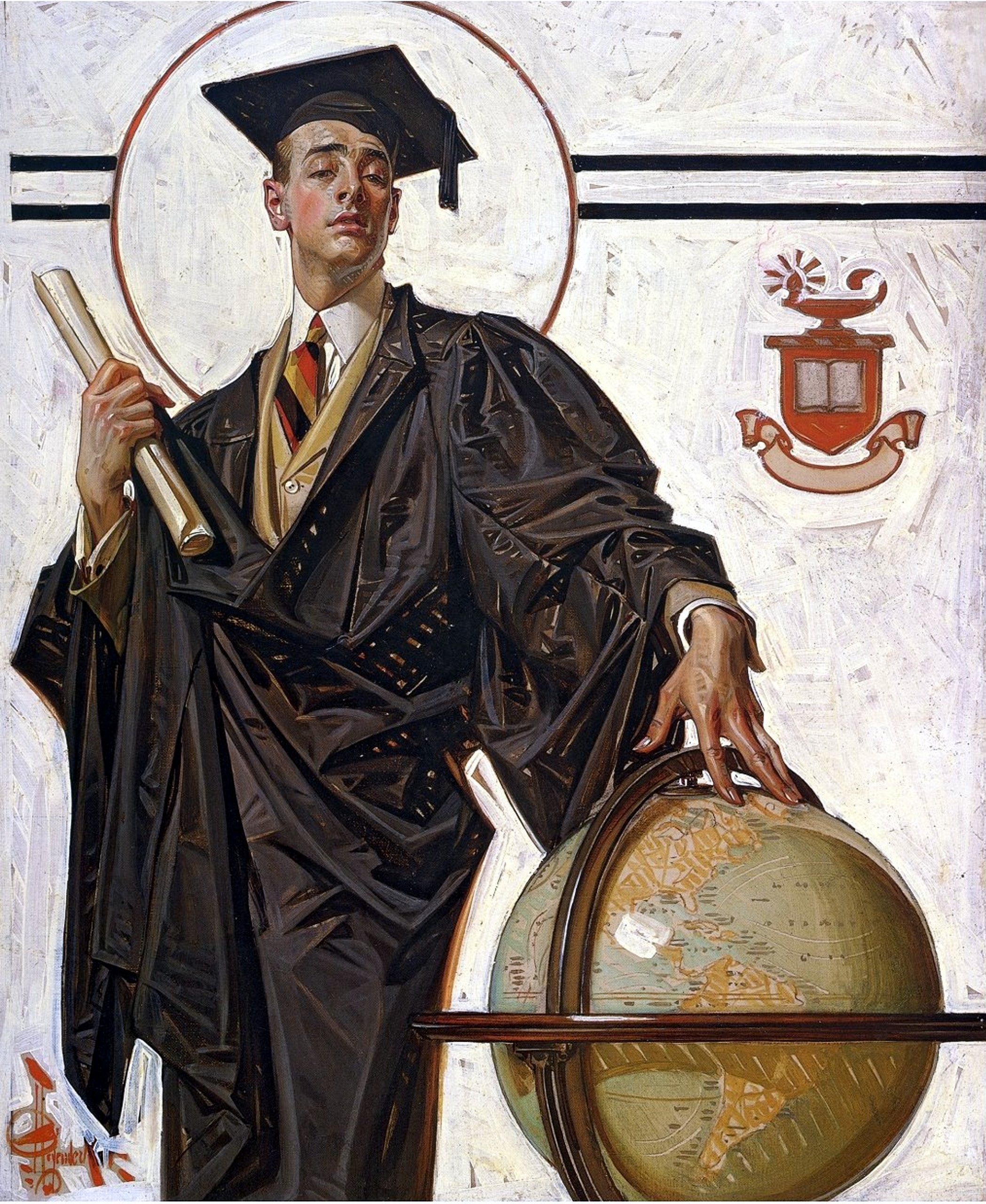 Graduate J. C. Leyendecker Matted Art Print in x 10 in to 11 in x 14 in Colors Vary, Home & Kitchen