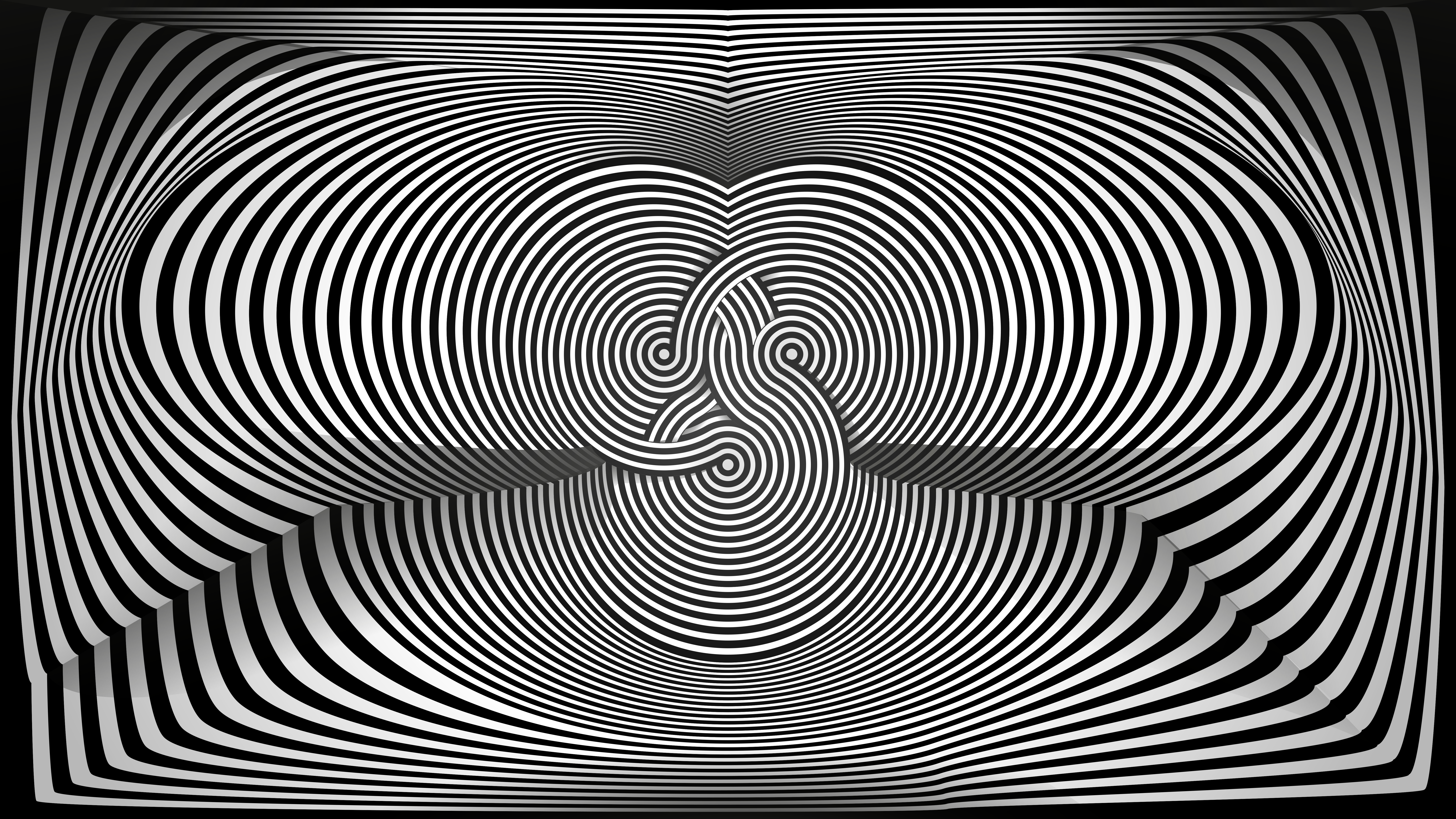 Download Black & White Optical Illusion Artistic Illusion 8k Ultra HD Wallpaper