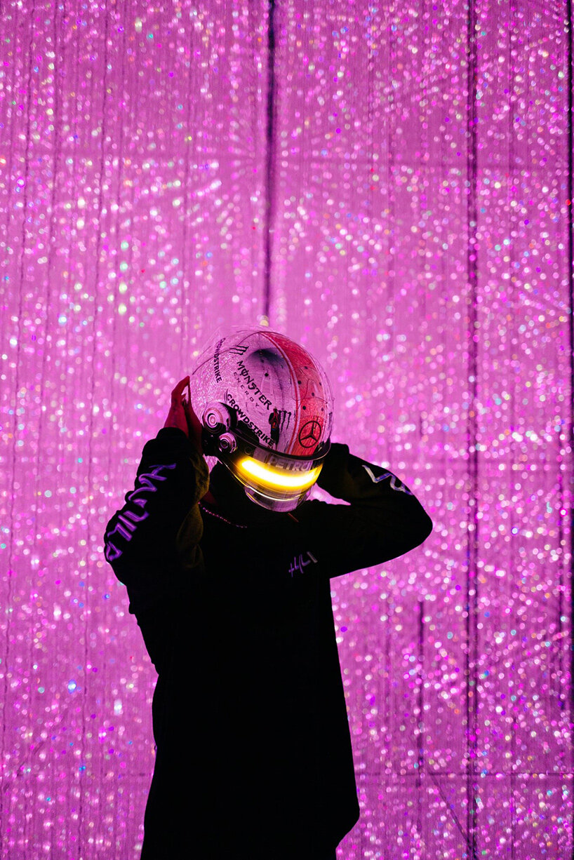 lewis hamilton x hajime sorayama for new glossy racing helmet