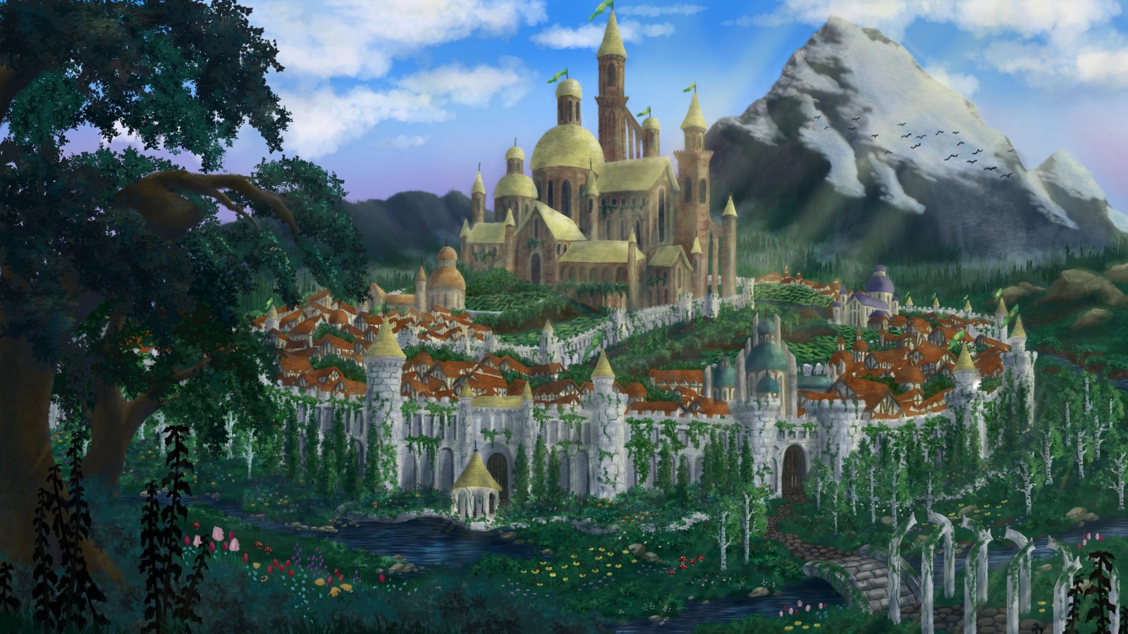 Mauripichi made a concept drawing of what I imagined the castle of High garden from Game of Thrones would look like!