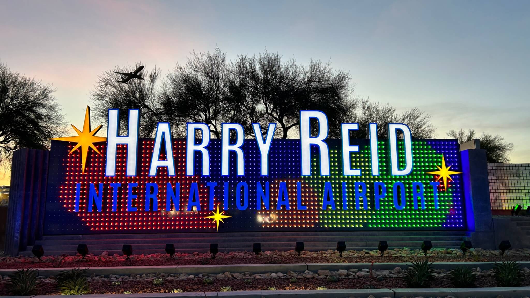 LAS celebrates namesake with new monument sign. Harry Reid Airport