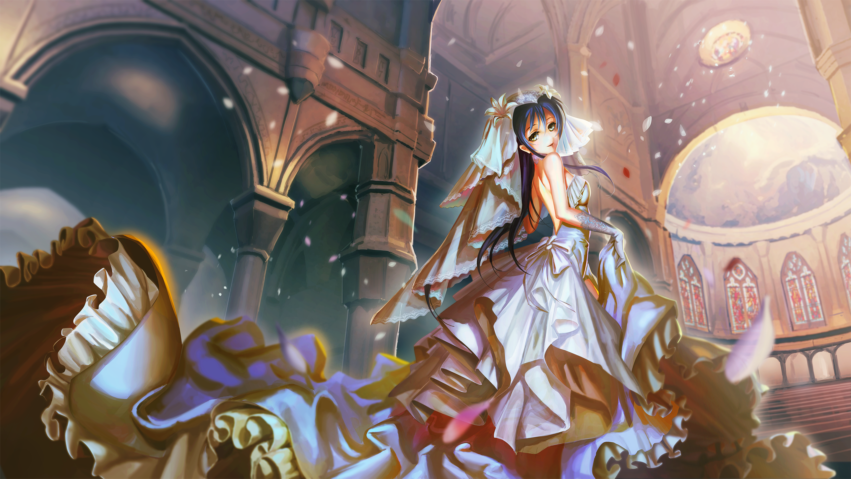 Bride in a church, Anime Love Live Desktop wallpaper 1920x1200
