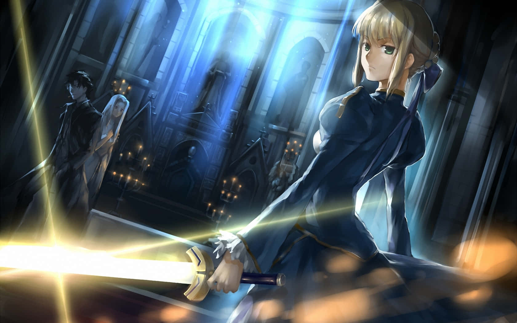 Download Saber Fate Stay Night In Church Wallpaper